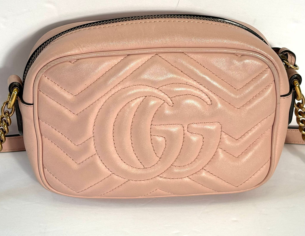 GUCCI GG MARMONT CALFSKIN LEATHER MINI CROSSBODY BAG