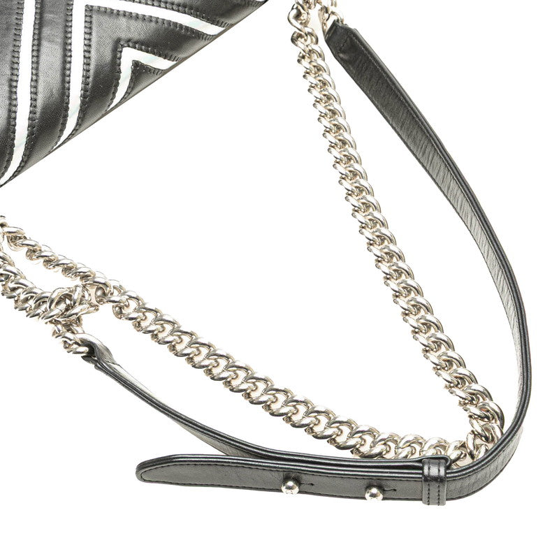 Chanel Boy Chanel Chevron V Stitch Lambskin Patent Leather Shoulder Bag