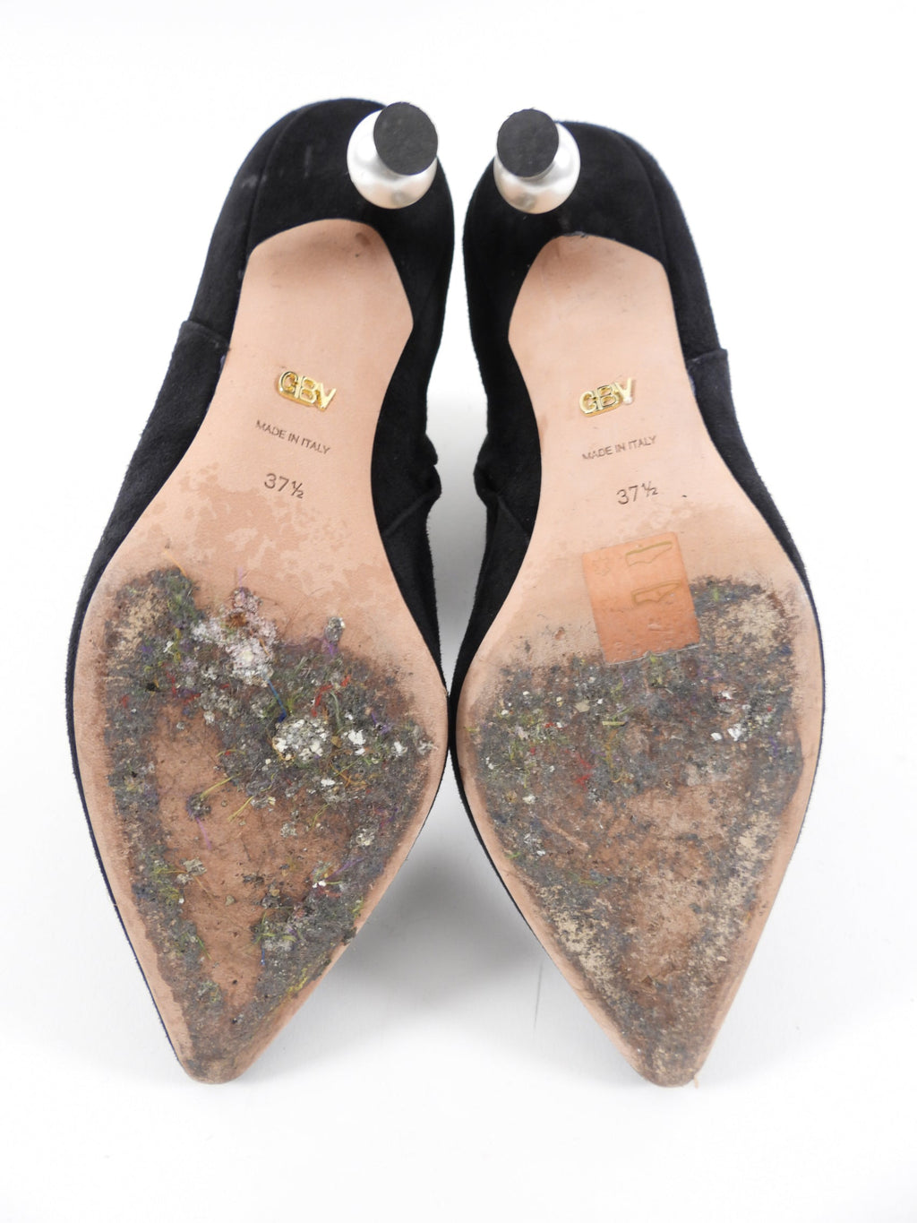 Giambattista Valli Black Suede Pearl Ankle Boots - 37