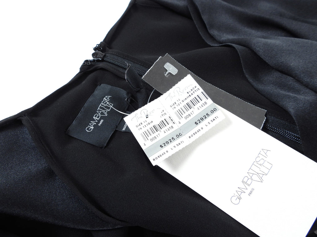 Giambattista Valli Black Silk Satin Knot Dress - IT46 / USA 10