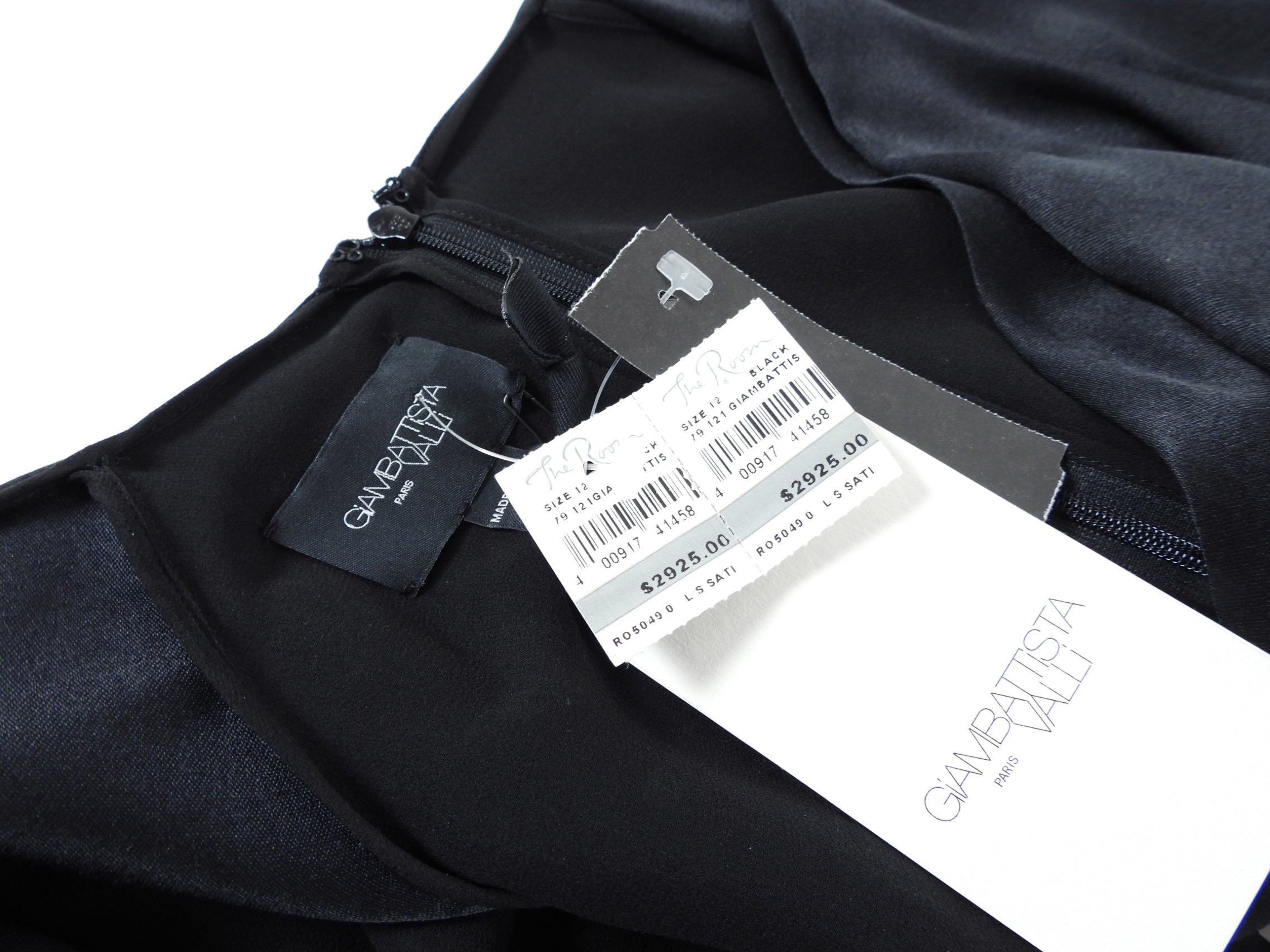 Giambattista Valli Black Silk Satin Knot Dress - IT46 / USA 10