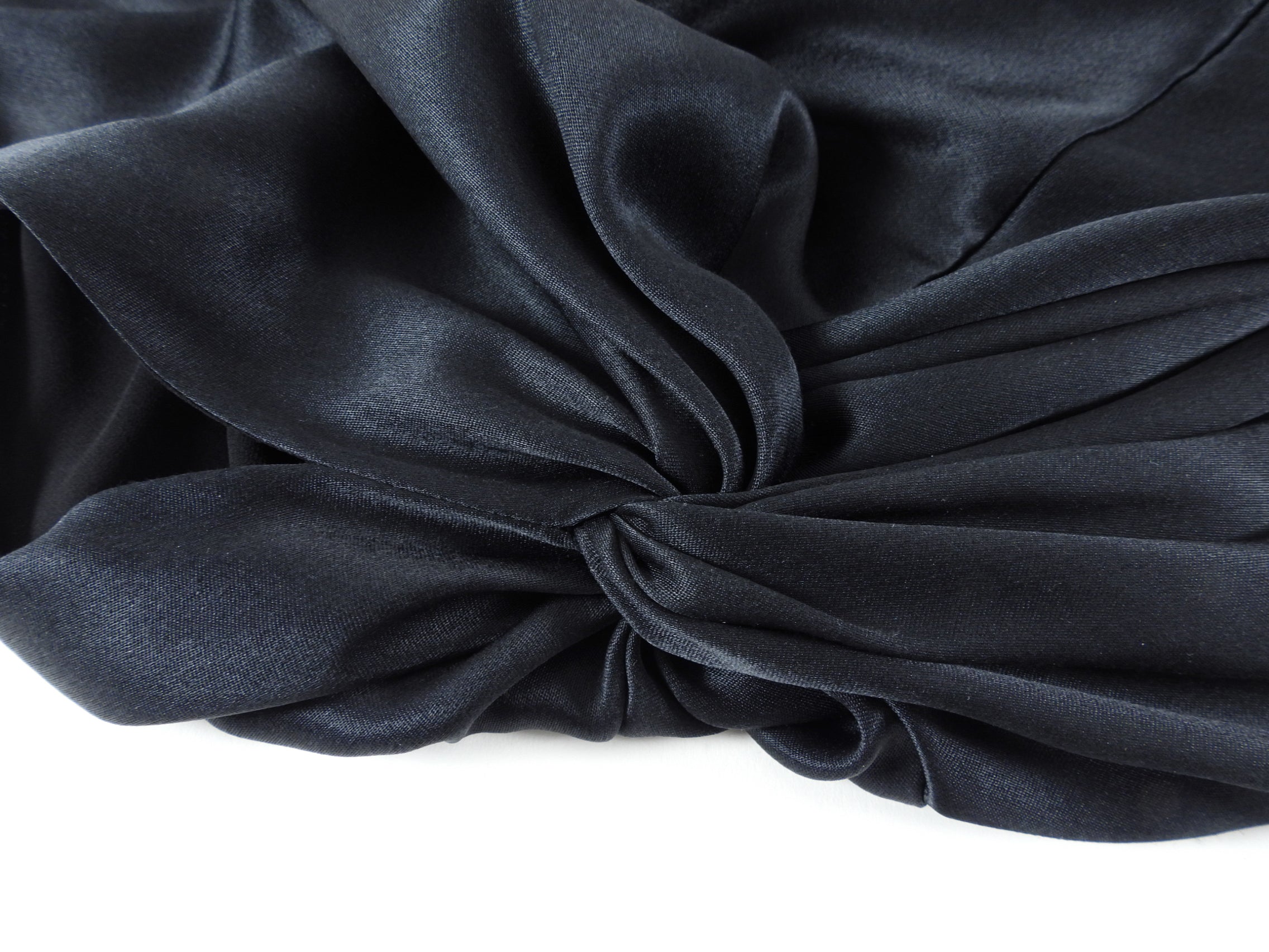 Giambattista Valli Black Silk Satin Knot Dress - IT46 / USA 10