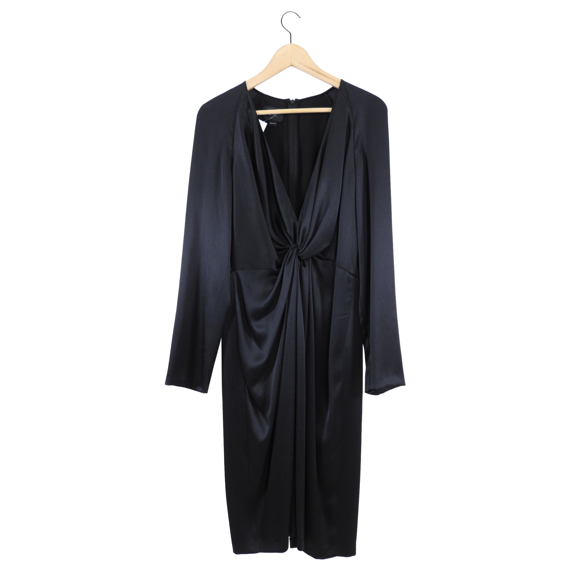 Giambattista Valli Black Silk Satin Knot Dress - IT46 / USA 10