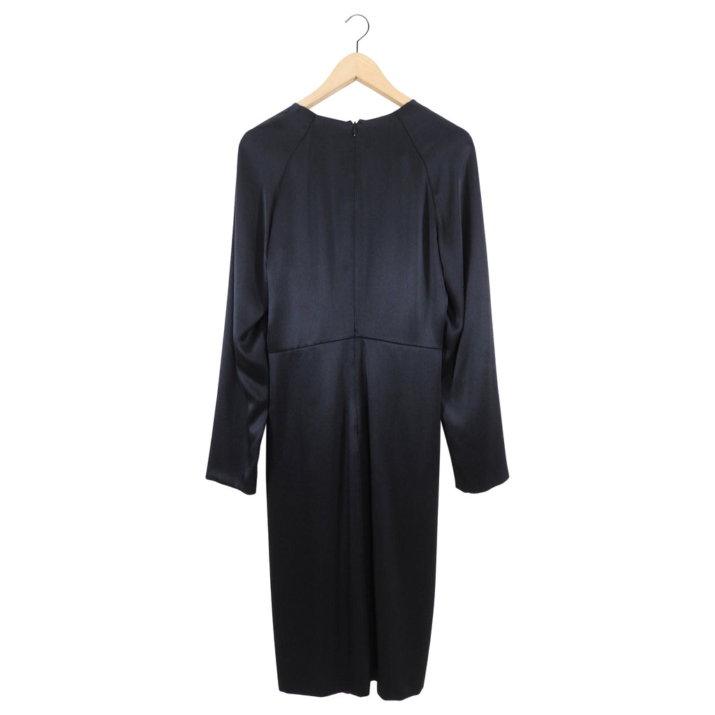 Giambattista Valli Black Silk Satin Knot Dress - IT46 / USA 10