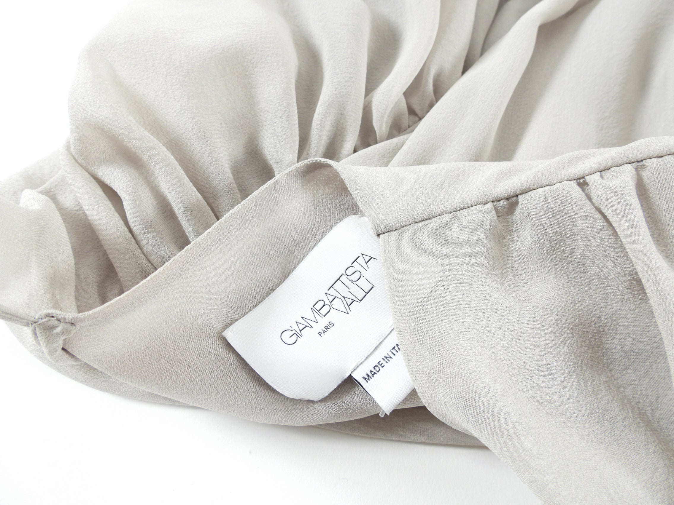 Giambattista Valli Light Grey Sheer Silk Chiffon Dress - IT46 / USA 6