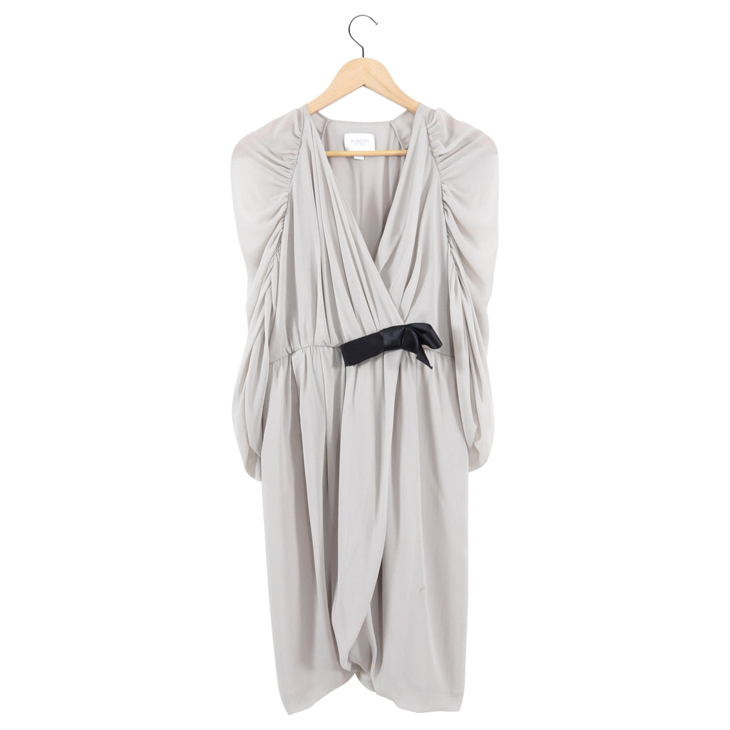 Giambattista Valli Light Grey Sheer Silk Chiffon Dress - IT46 / USA 6