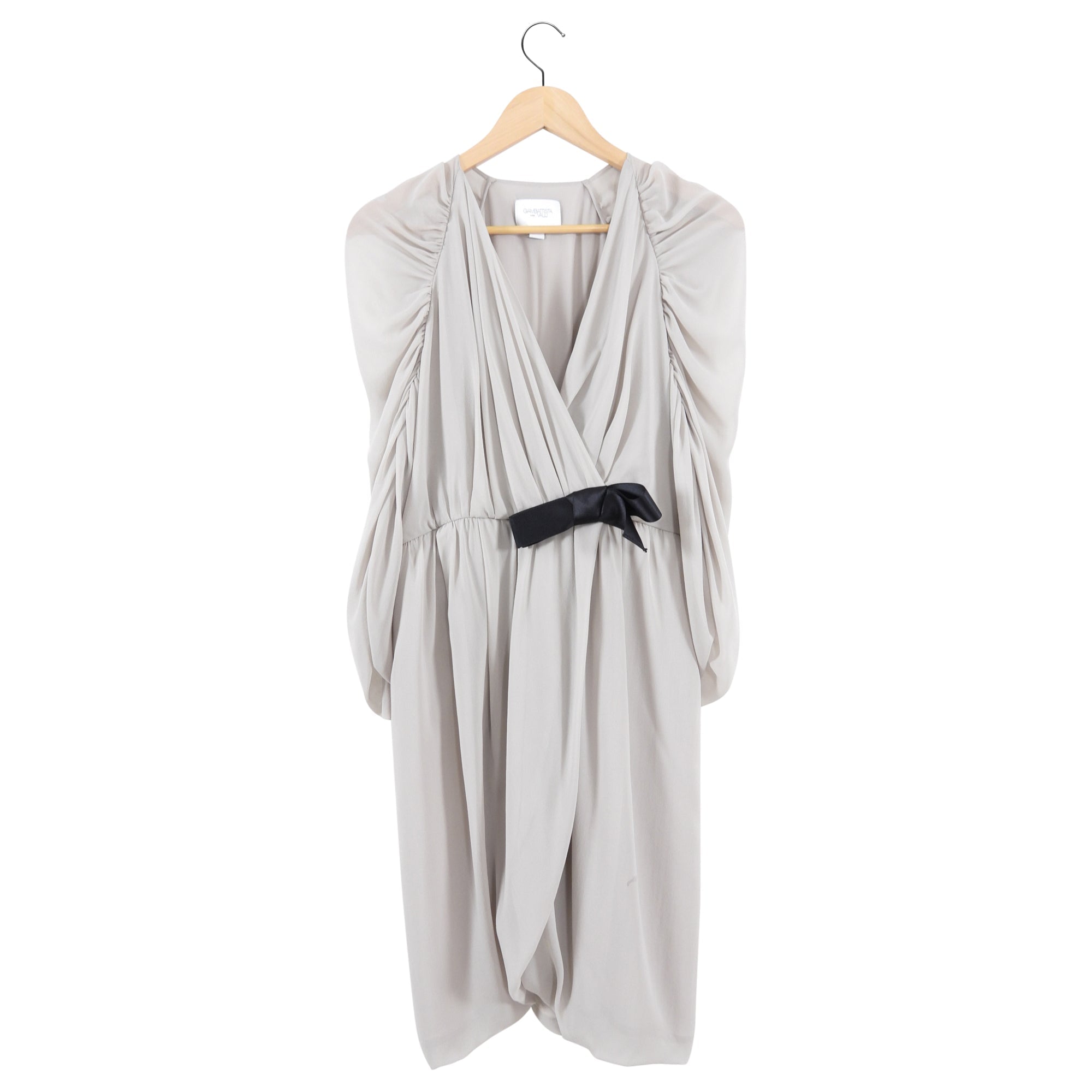 Giambattista Valli Light Grey Sheer Silk Chiffon Dress - IT46 / USA 6
