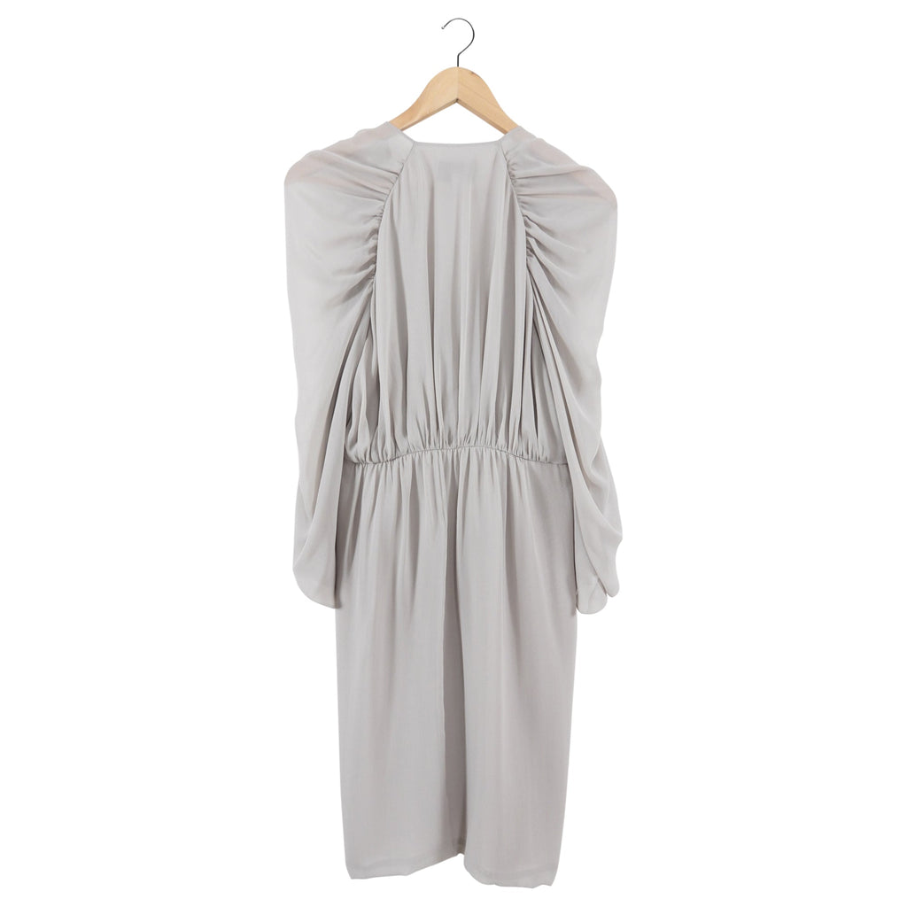 Giambattista Valli Light Grey Sheer Silk Chiffon Dress - IT46 / USA 6
