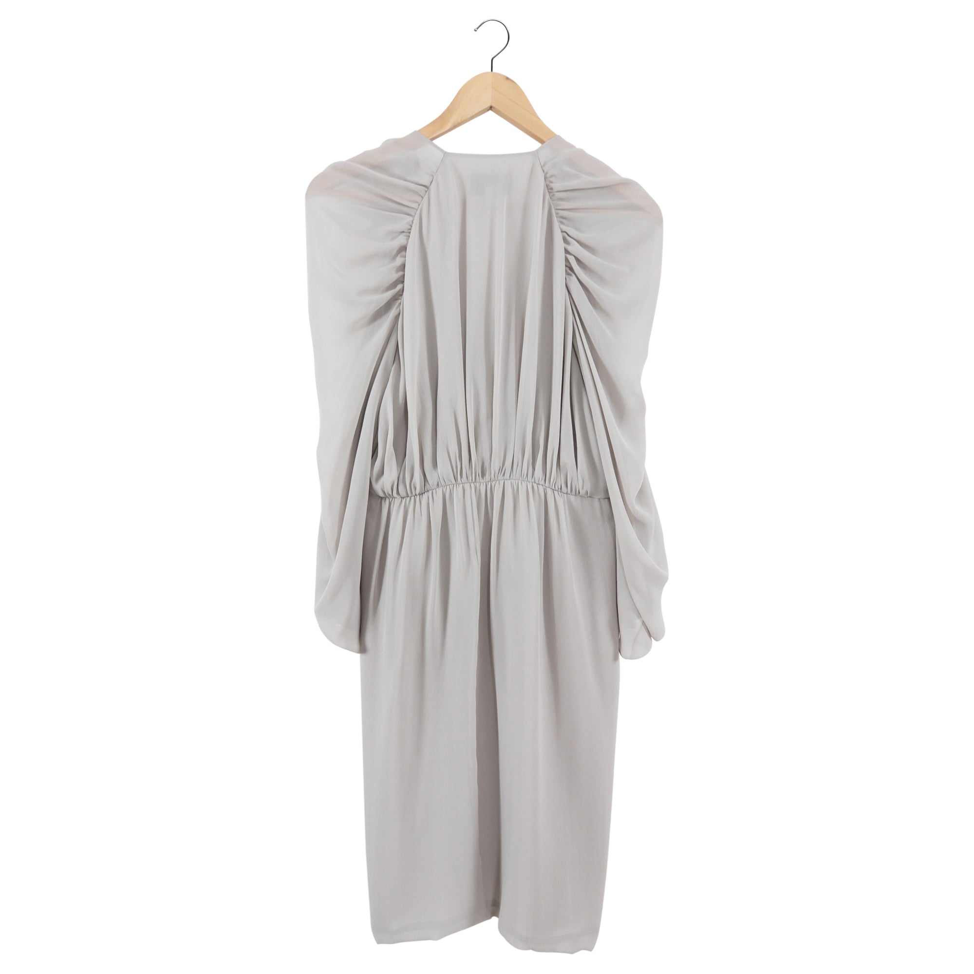 Giambattista Valli Light Grey Sheer Silk Chiffon Dress - IT46 / USA 6