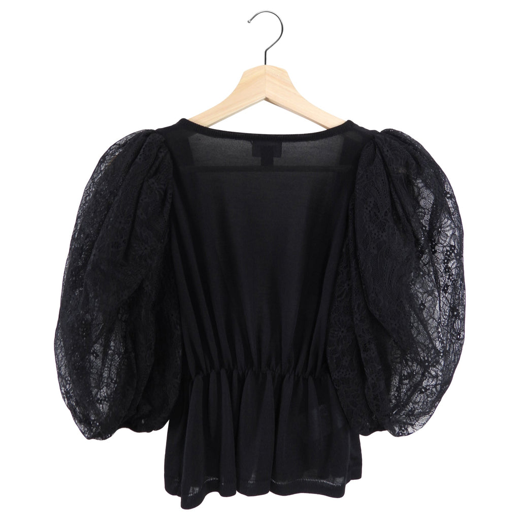 Giambattista Valli Fine Knit igan with Puff Lace Sleeve - IT42 / USA S