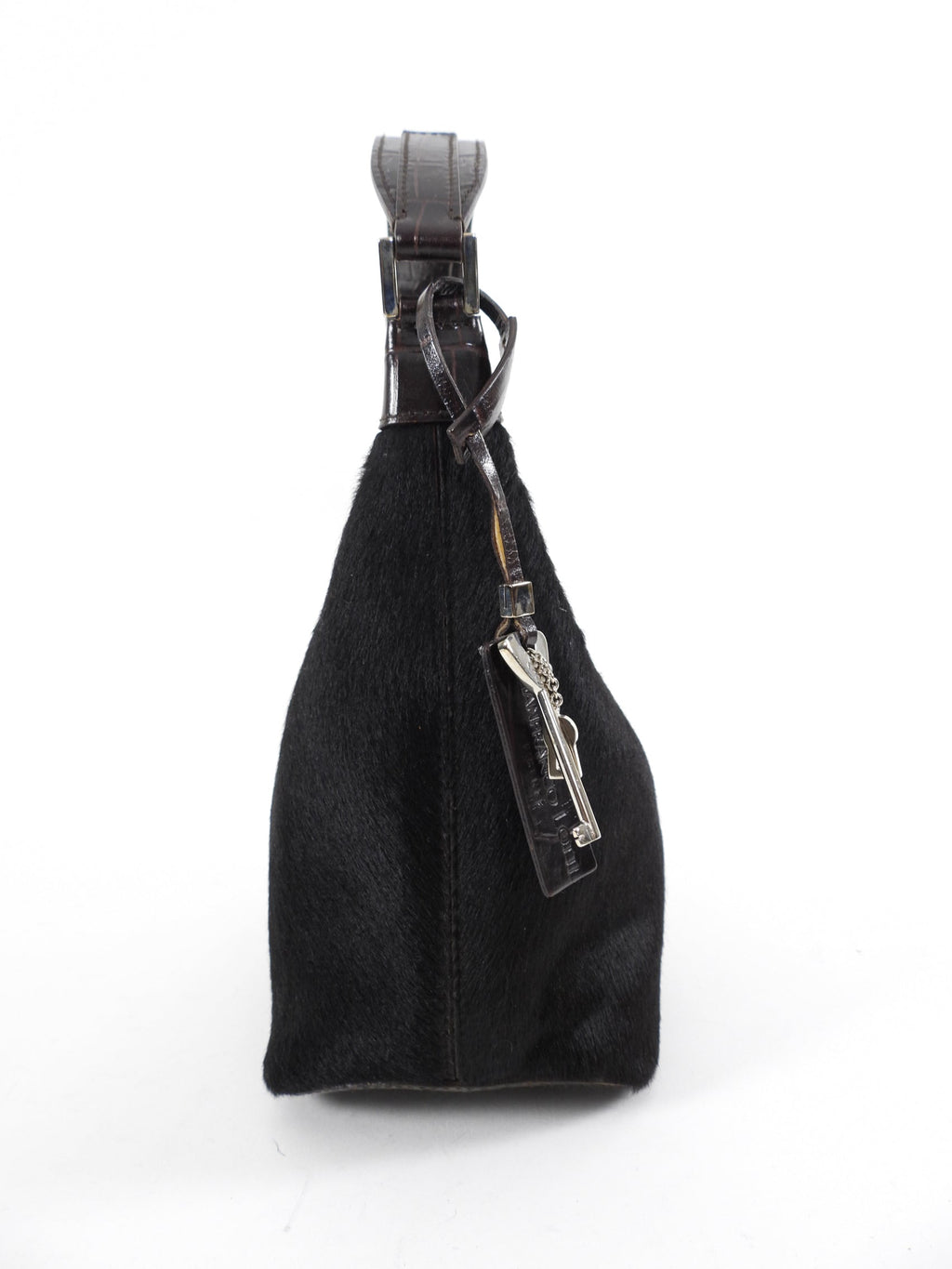Gianfranco Lotti Embossed Leather and Calf Hair Pochette Bag