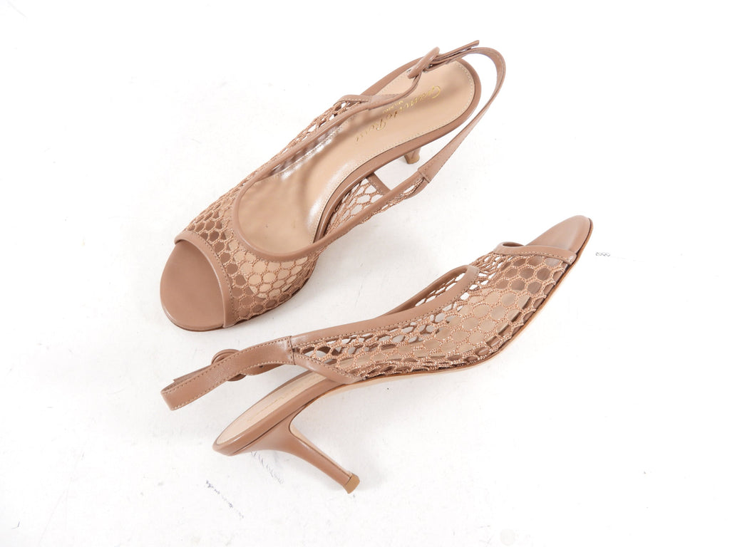 Gianvito Rossi Nude Mesh Carolina 70mm Heels - EU38 / 7.5