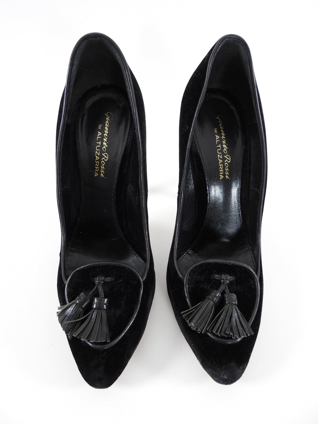 Gianvito Rossi x Altuzarra Black Velvet Tassel Pumps - 38