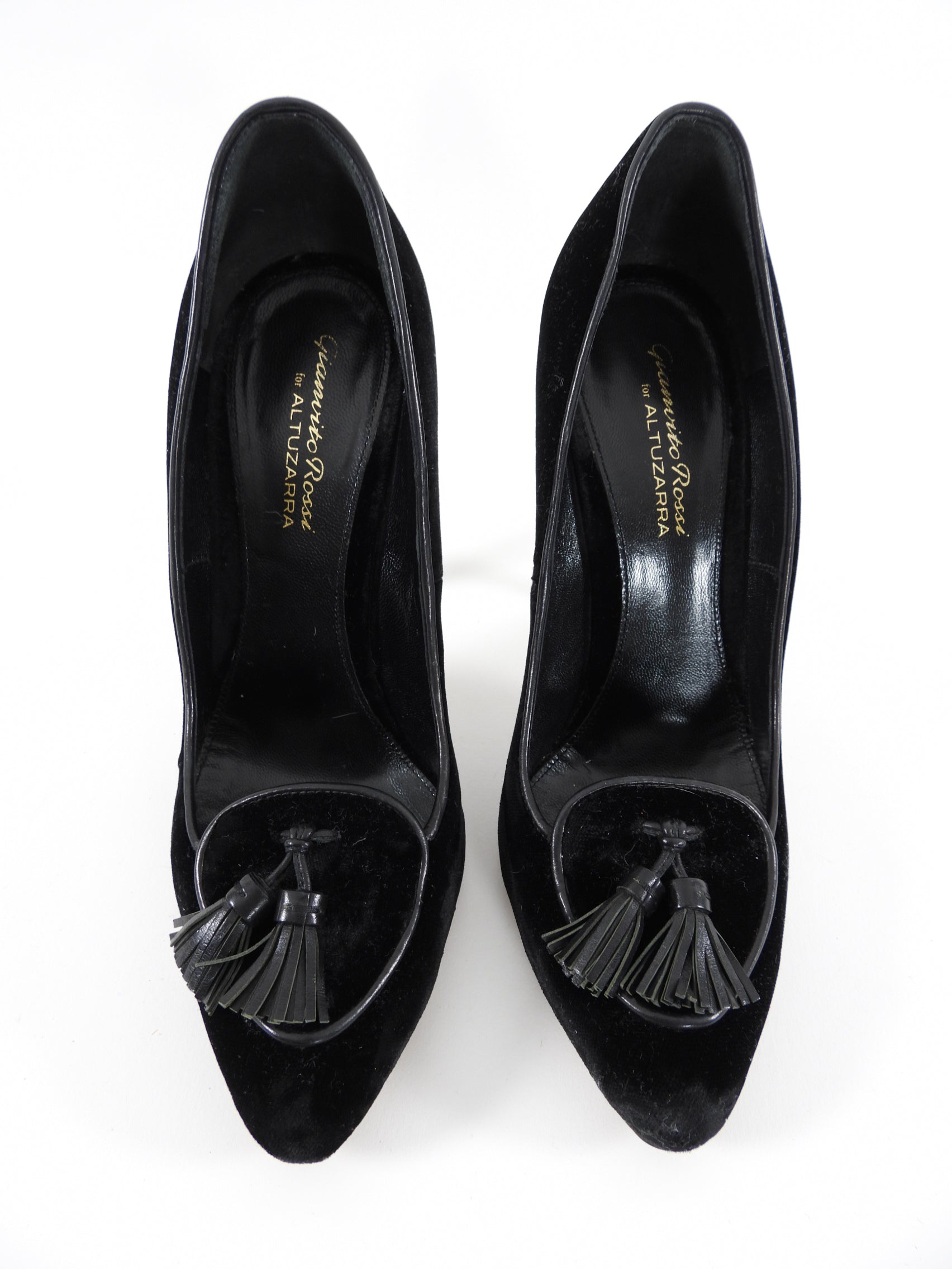 Gianvito Rossi x Altuzarra Black Velvet Tassel Pumps - 38