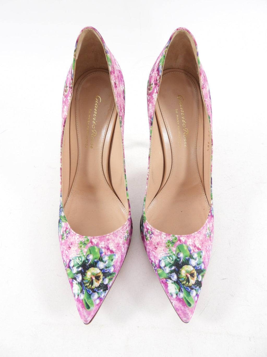 Gianvito Rossi x Mary Katrantzou Pink Floral Pump - 38.5