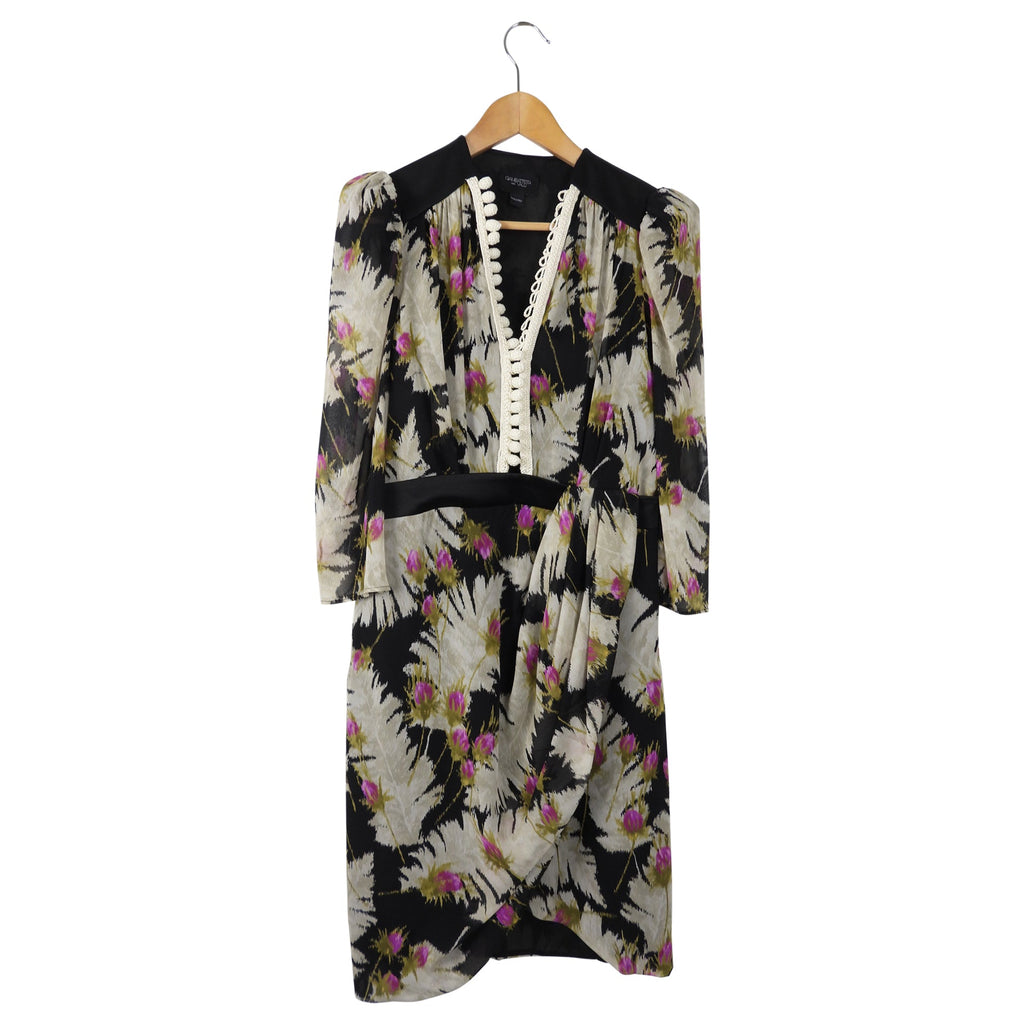 Giambattista Valli Black Pink Grey Boho Chiffon Dress - IT42 / S / 6