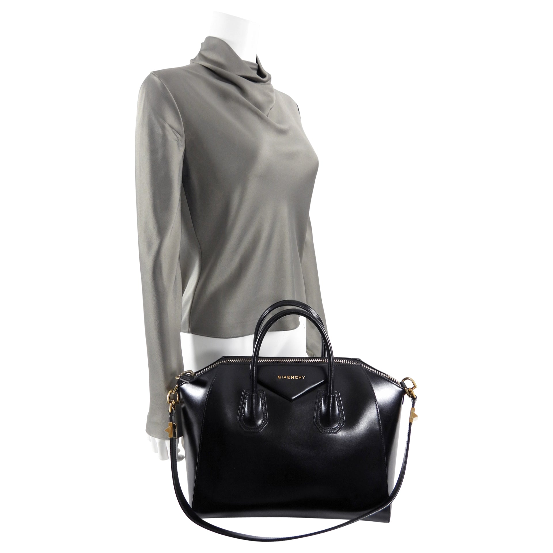 Givenchy Antigona Medium Black Smooth Leather Bag