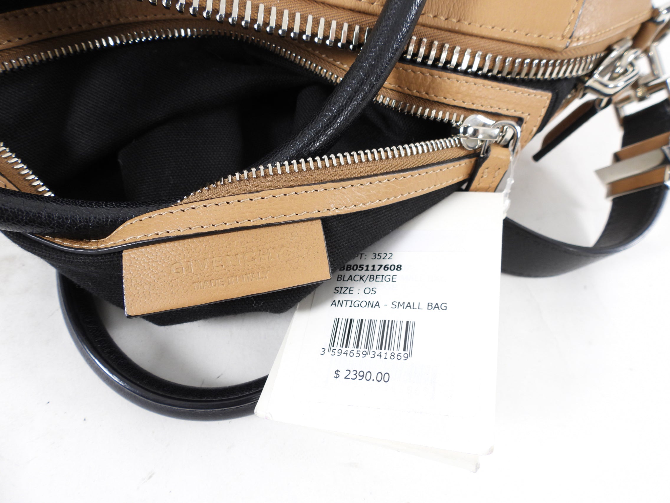 Givenchy Antigona Tricolor Small Bag in Beige, White, Black