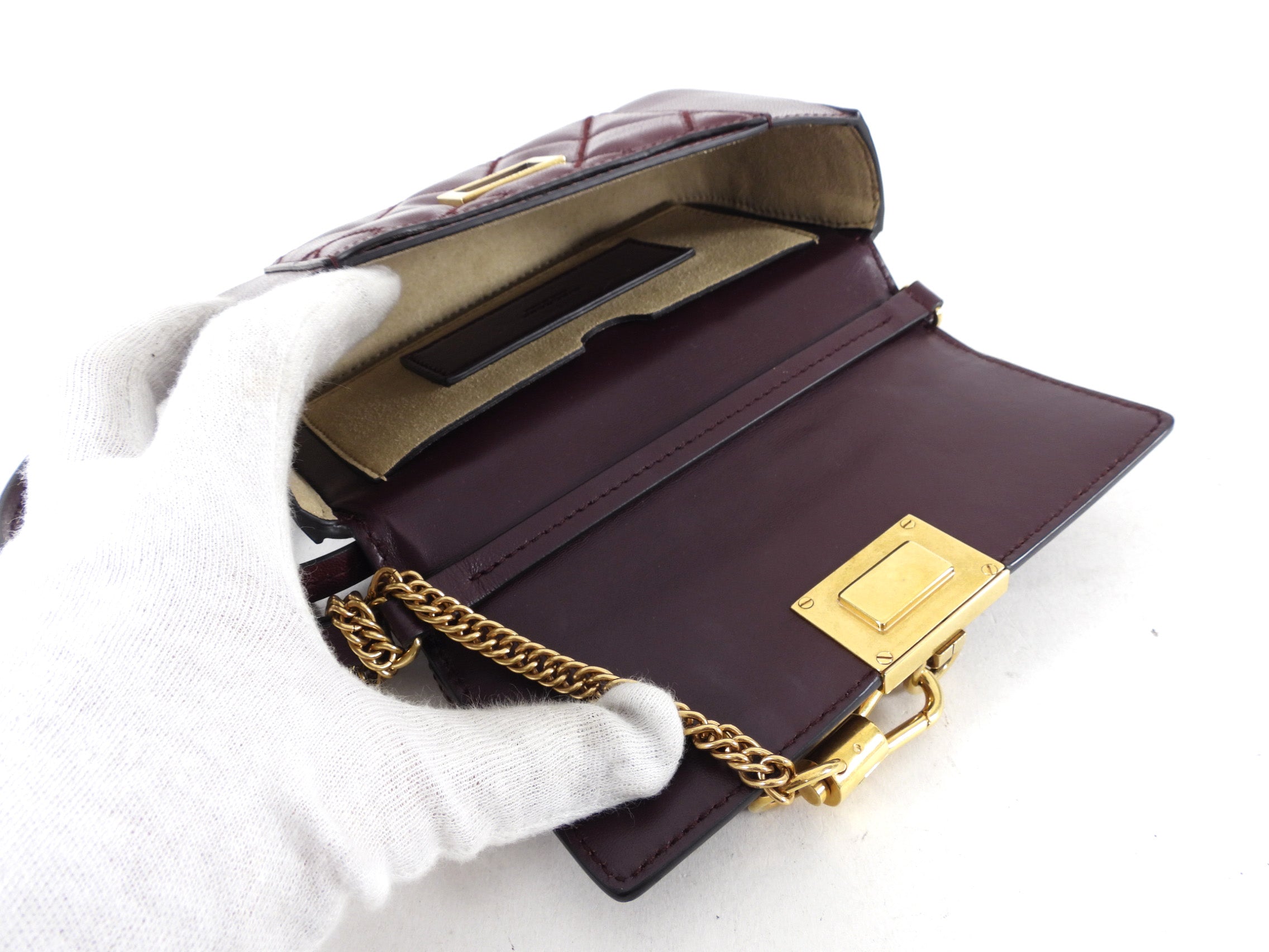 Givenchy Aubergine Convertible Mini Pouch Baguette / Crossbody Bag