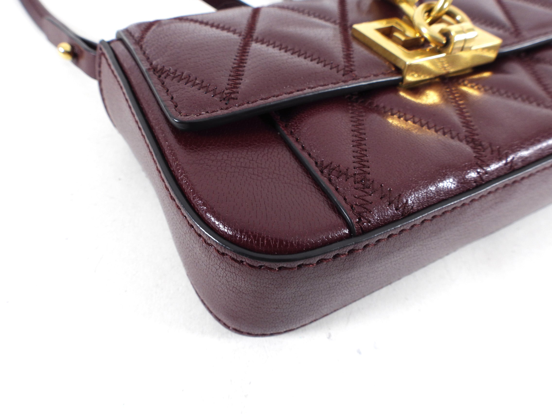 Givenchy Aubergine Convertible Mini Pouch Baguette / Crossbody Bag