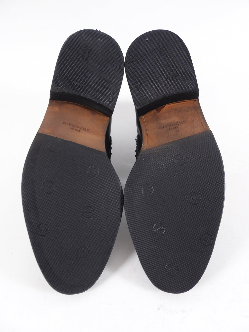 Givenchy Black Leather Studded Buckle Ankle Boots - 37
