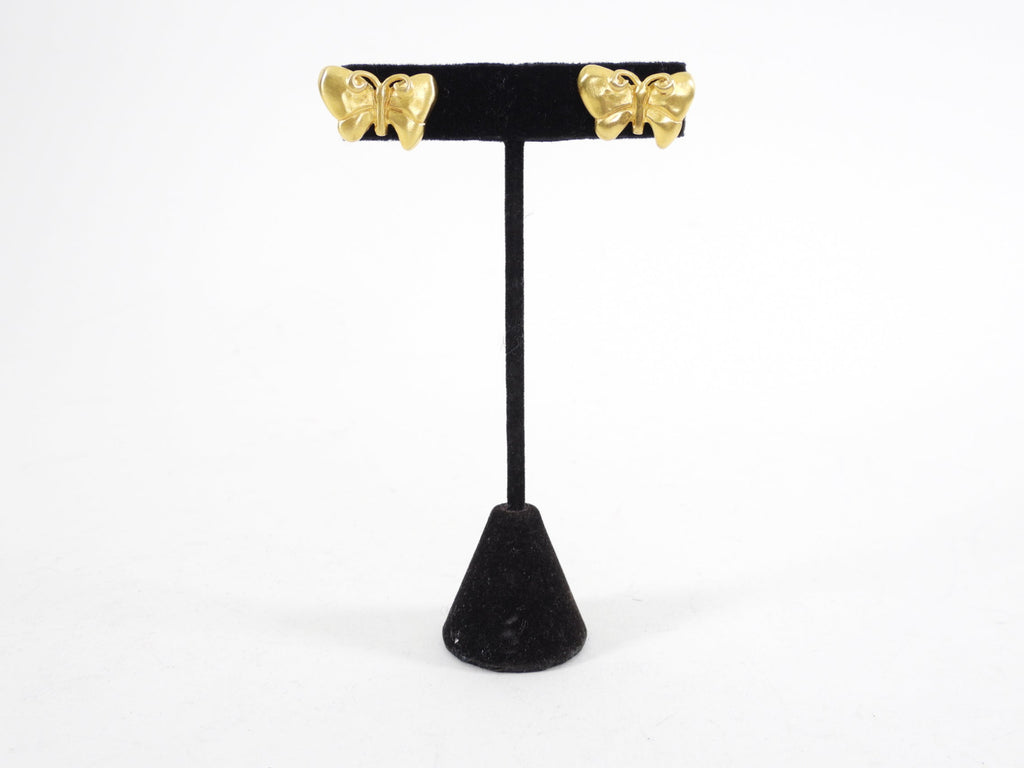 Givenchy Vintage Matte Goldtone Butterfly Earrings