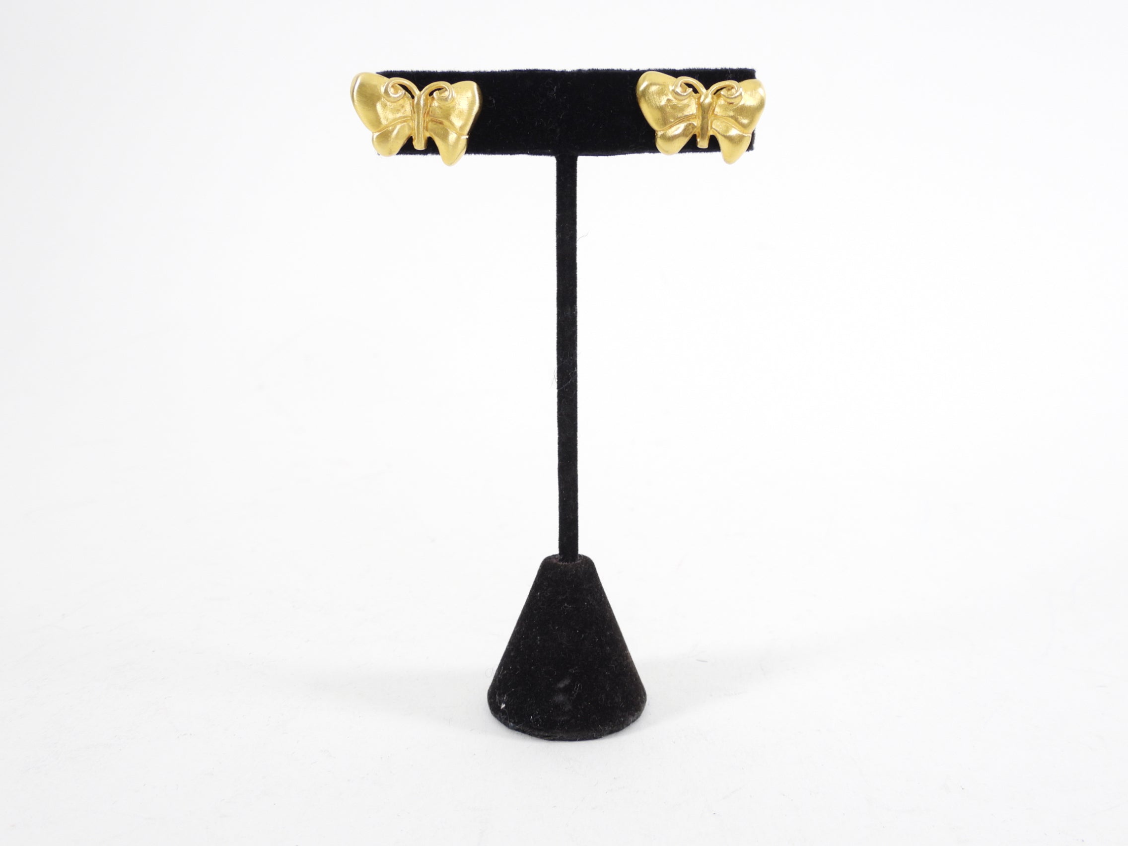 Givenchy Vintage Matte Goldtone Butterfly Earrings