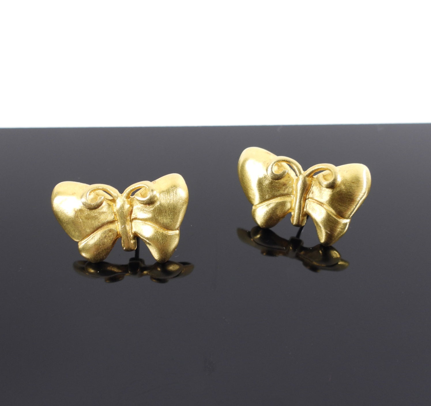 Givenchy Vintage Matte Goldtone Butterfly Earrings