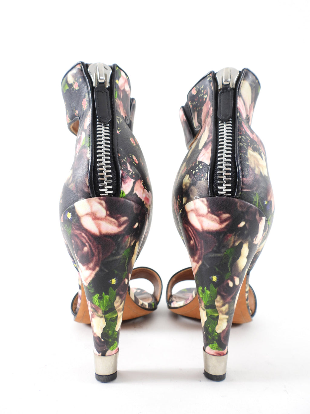Givenchy Floral Leather Curved Heel Sandals - 38