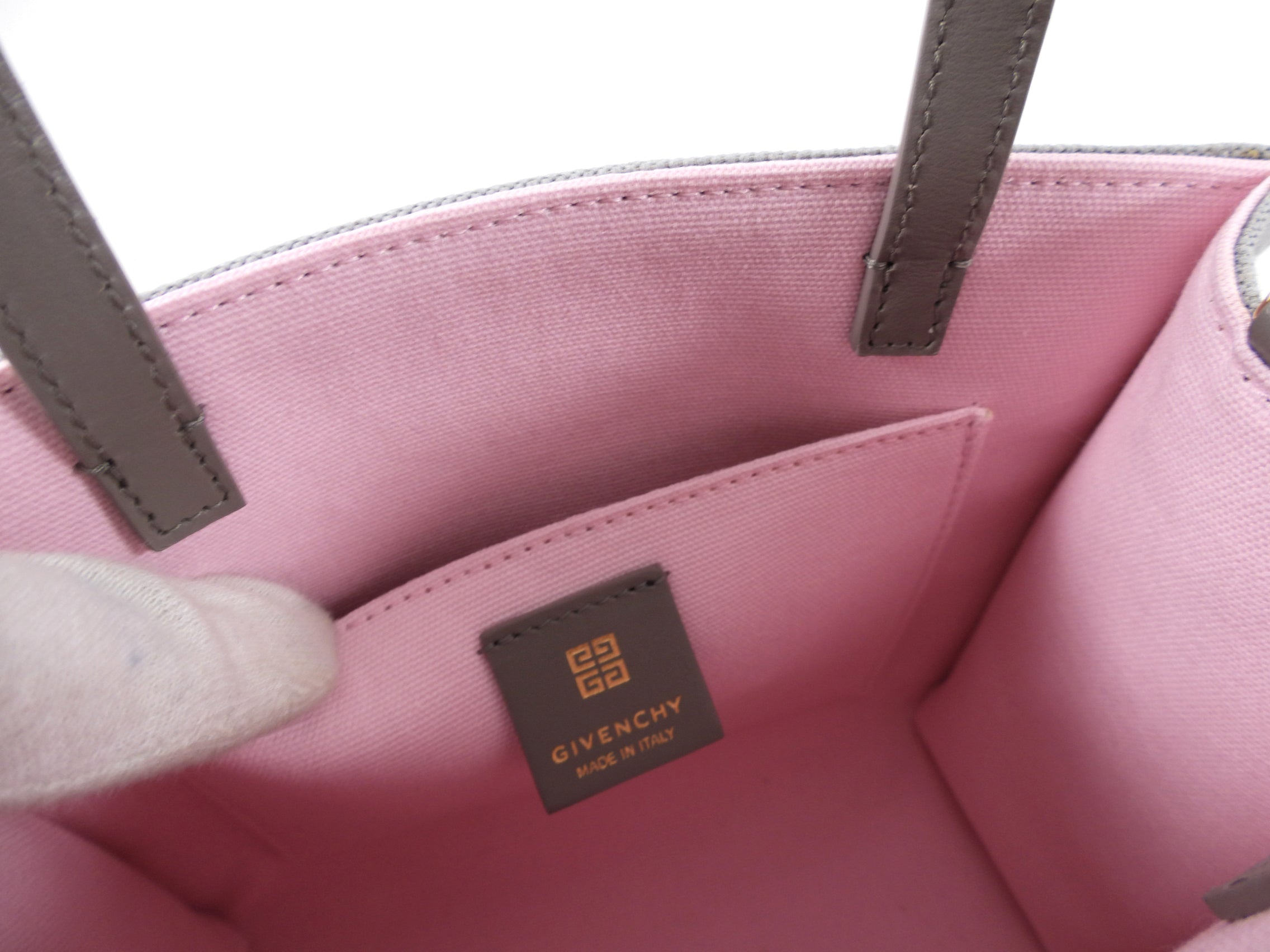 Givenchy Light Grey Canvas Mini G-Tote Bag