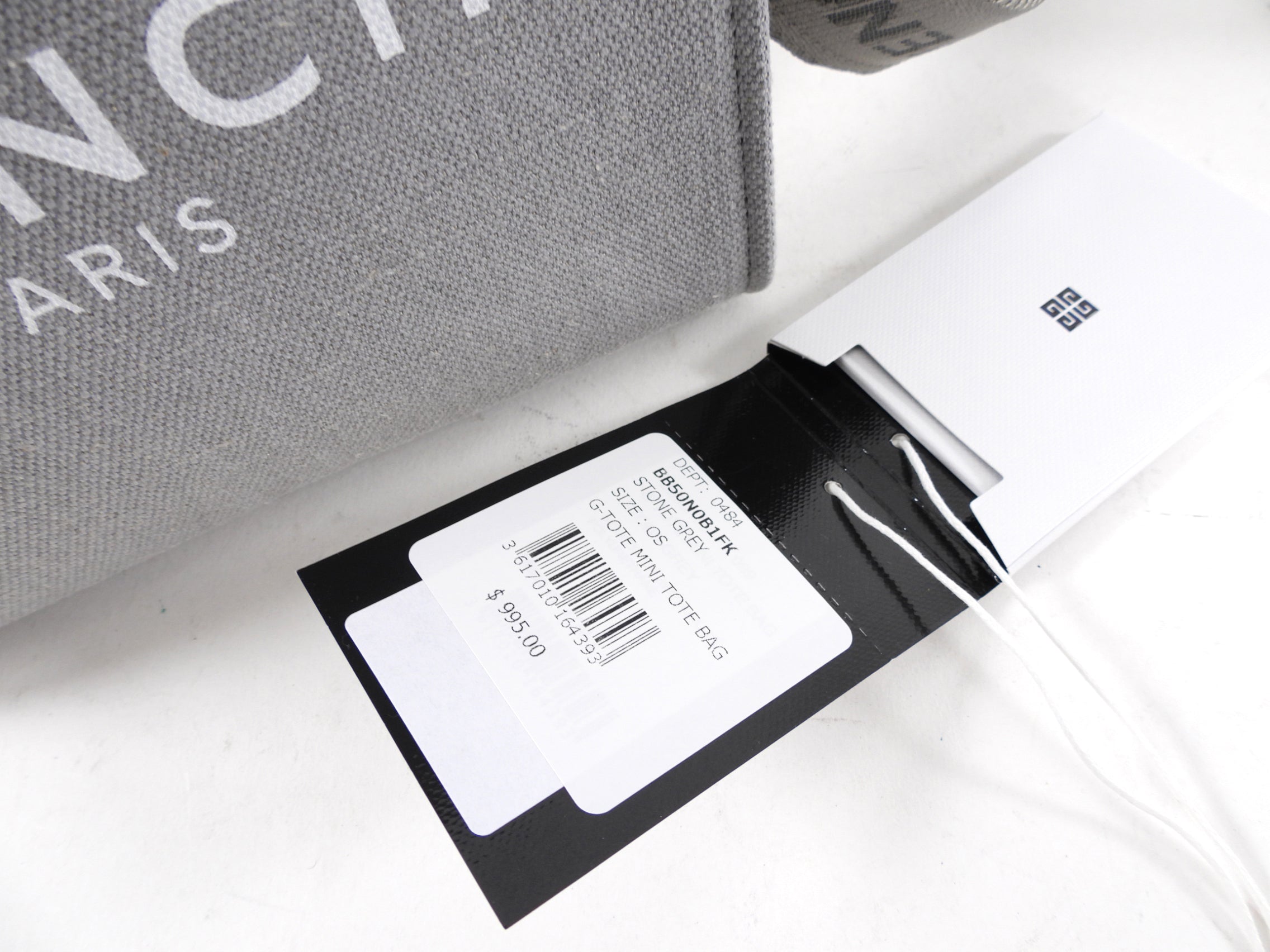 Givenchy Light Grey Canvas Mini G-Tote Bag