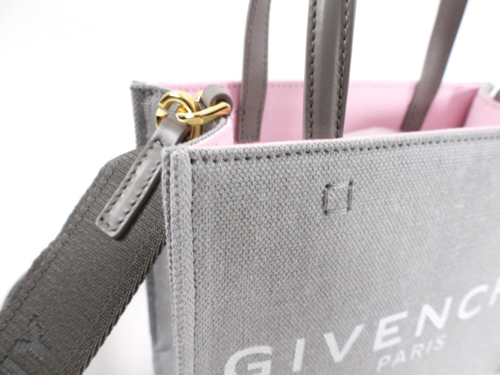 Givenchy Light Grey Canvas Mini G-Tote Bag
