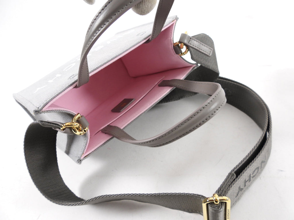 Givenchy Light Grey Canvas Mini G-Tote Bag