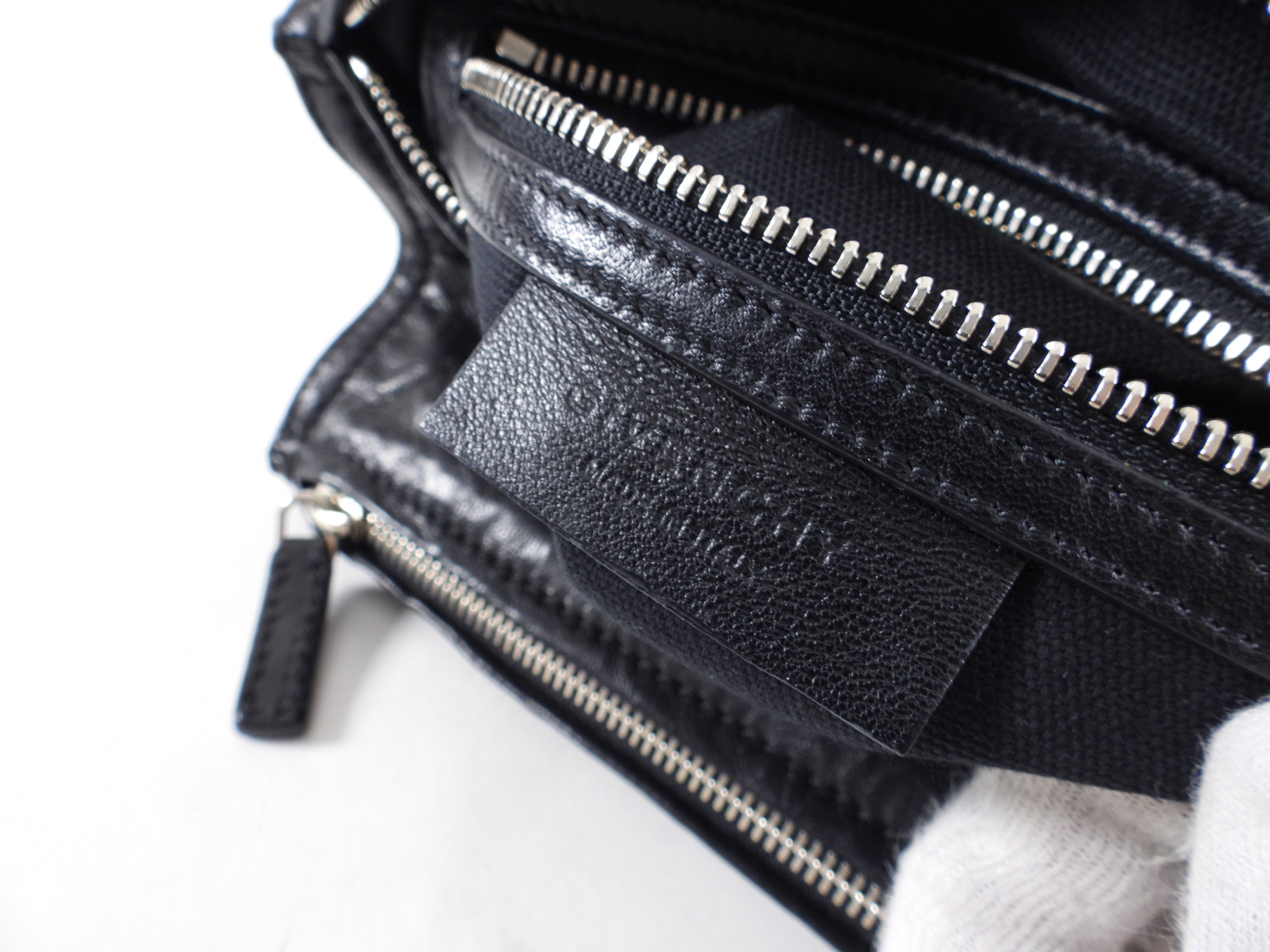 Givenchy Black Aged Pepe Leather Mini Pandora Crossbody Bag