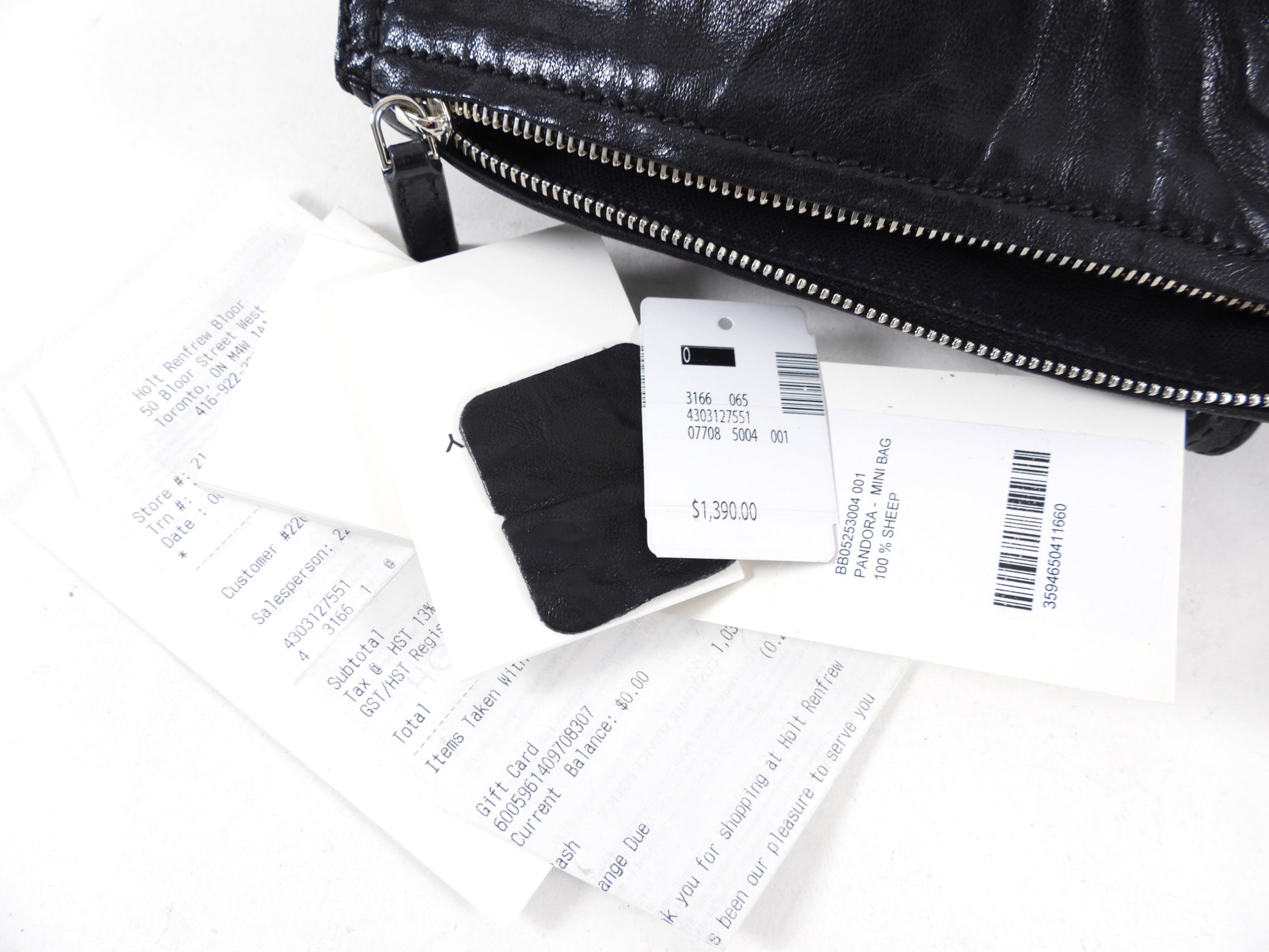 Givenchy Black Aged Pepe Leather Mini Pandora Crossbody Bag
