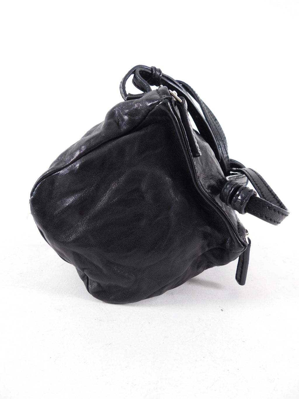 Givenchy Black Aged Pepe Leather Mini Pandora Crossbody Bag