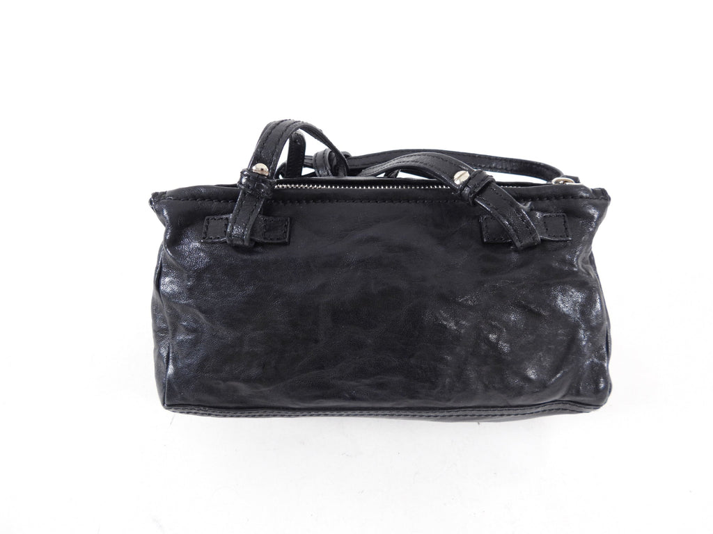 Givenchy Black Aged Pepe Leather Mini Pandora Crossbody Bag