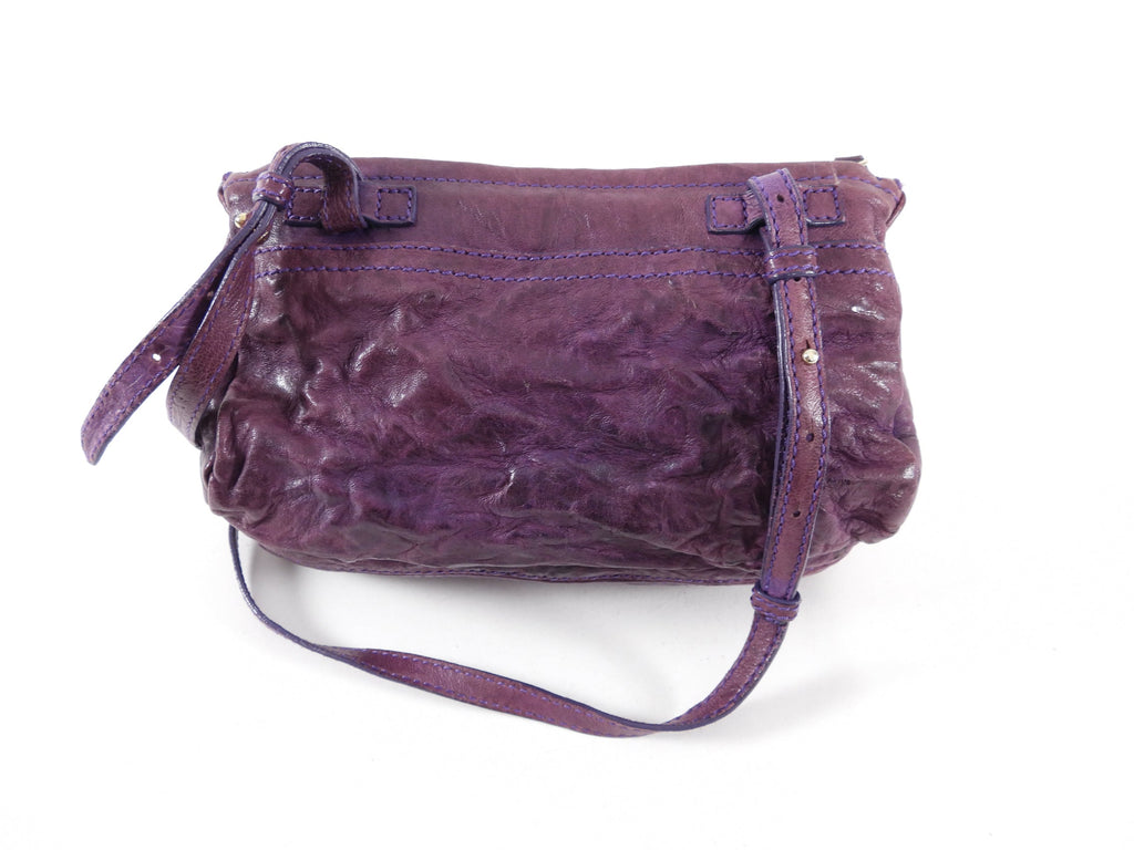Givenchy Purple Aged Pepe Leather Mini Pandora Crossbody Bag