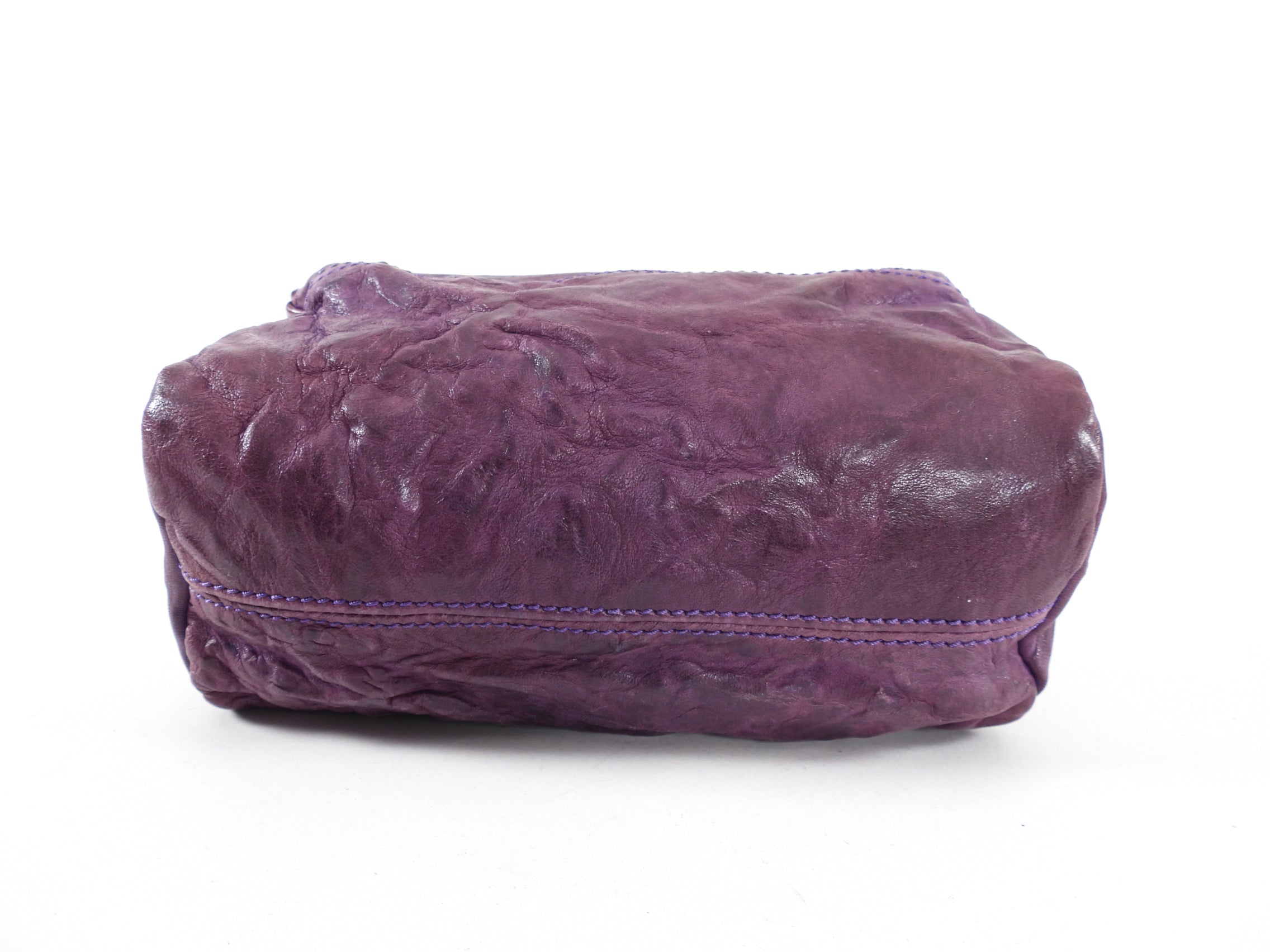 Givenchy Purple Aged Pepe Leather Mini Pandora Crossbody Bag