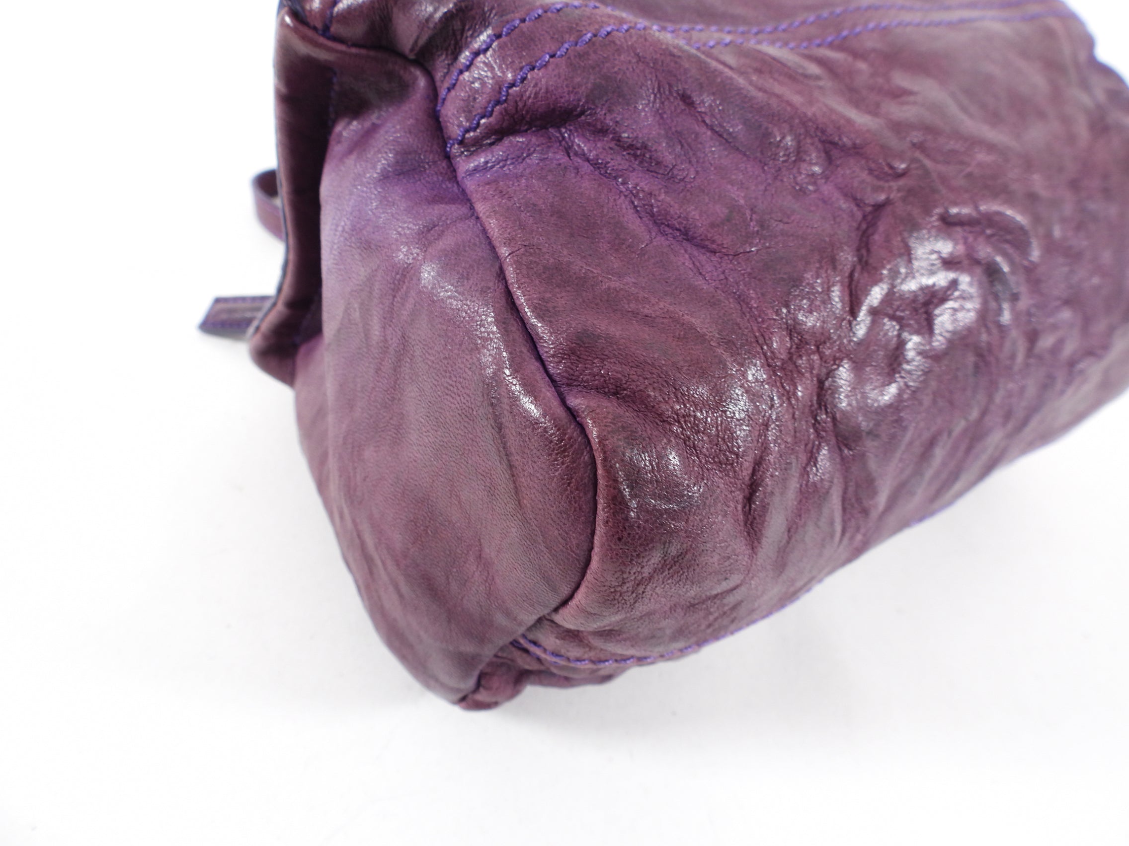 Givenchy Purple Aged Pepe Leather Mini Pandora Crossbody Bag