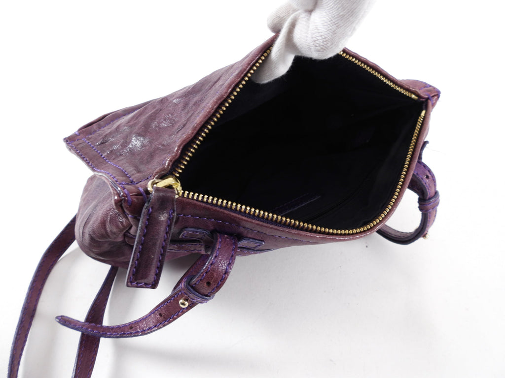 Givenchy Purple Aged Pepe Leather Mini Pandora Crossbody Bag