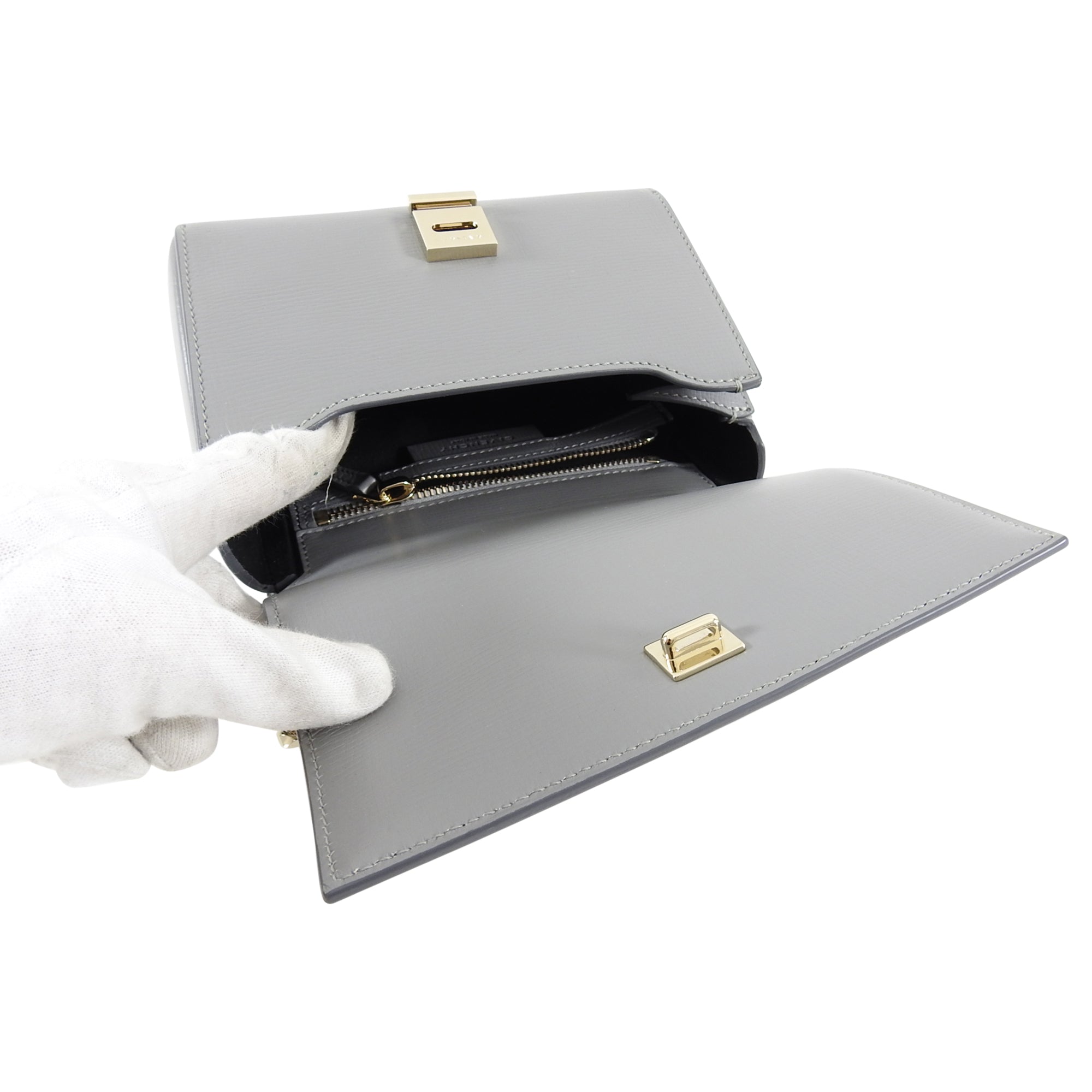 Givenchy Grey Mini Pandora Box Chain Crossbody Bag