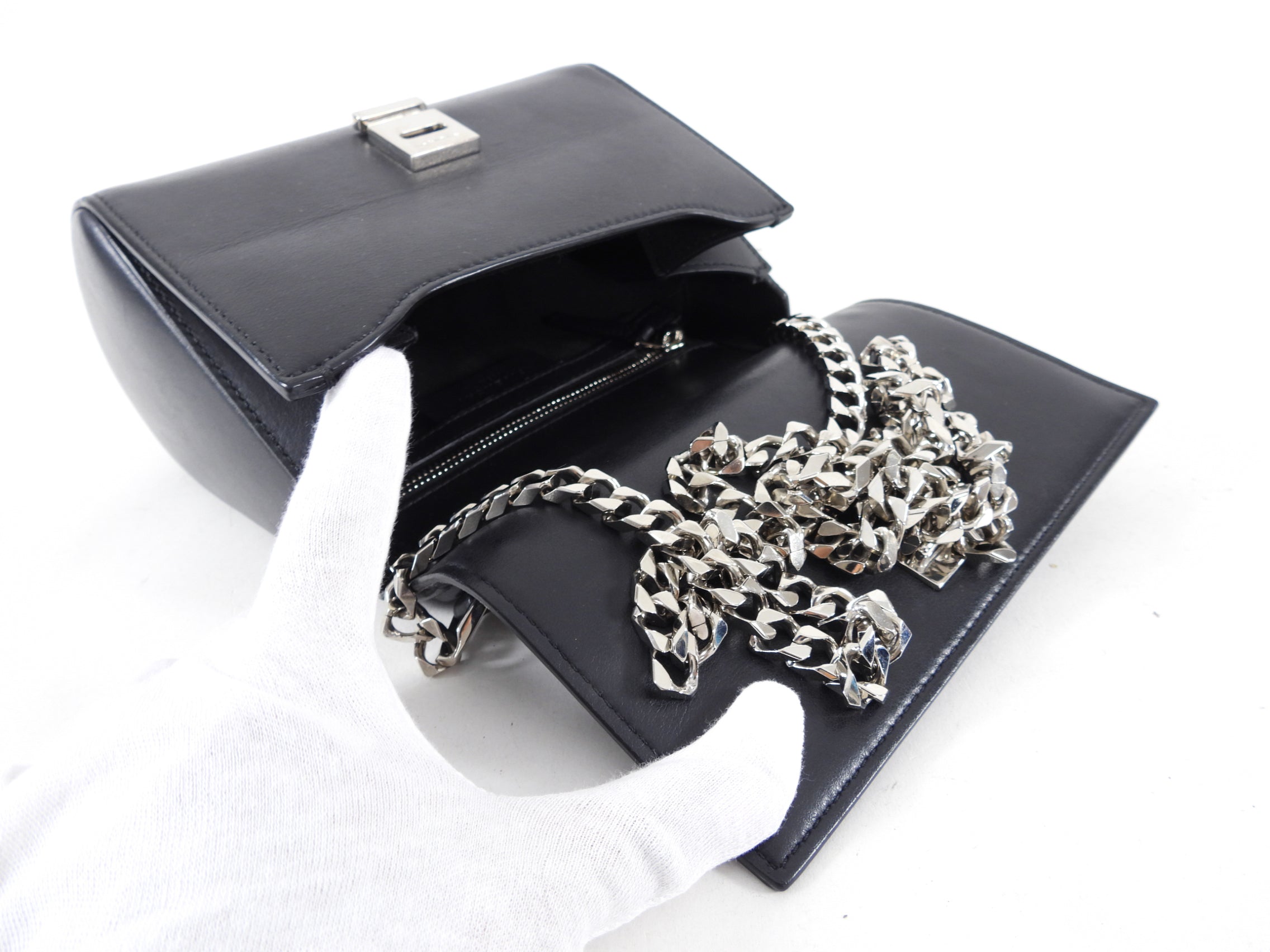 Givenchy Black Mini Pandora Box Chain Crossbody Bag