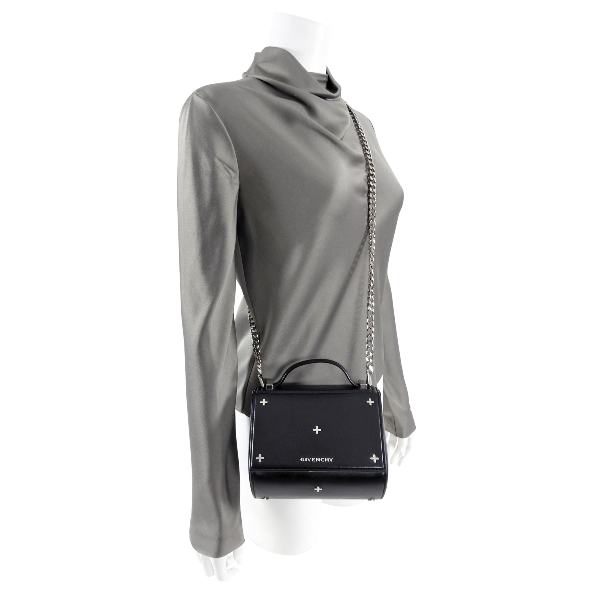 Givenchy Black Mini Pandora Box Chain Crossbody Bag