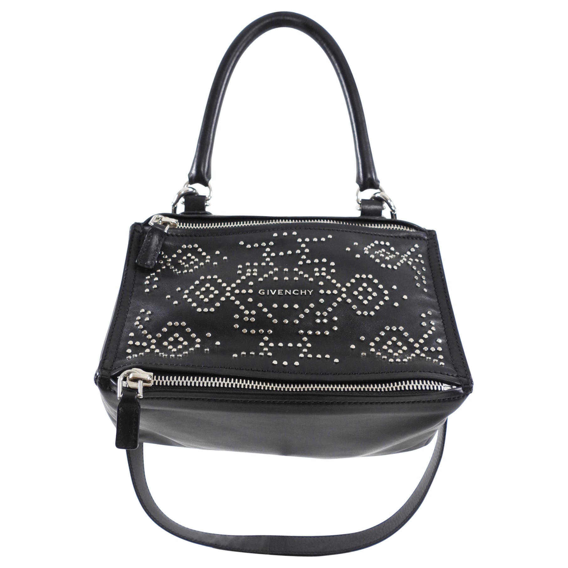 Givenchy Small Black Leather Studded Pandora Bag