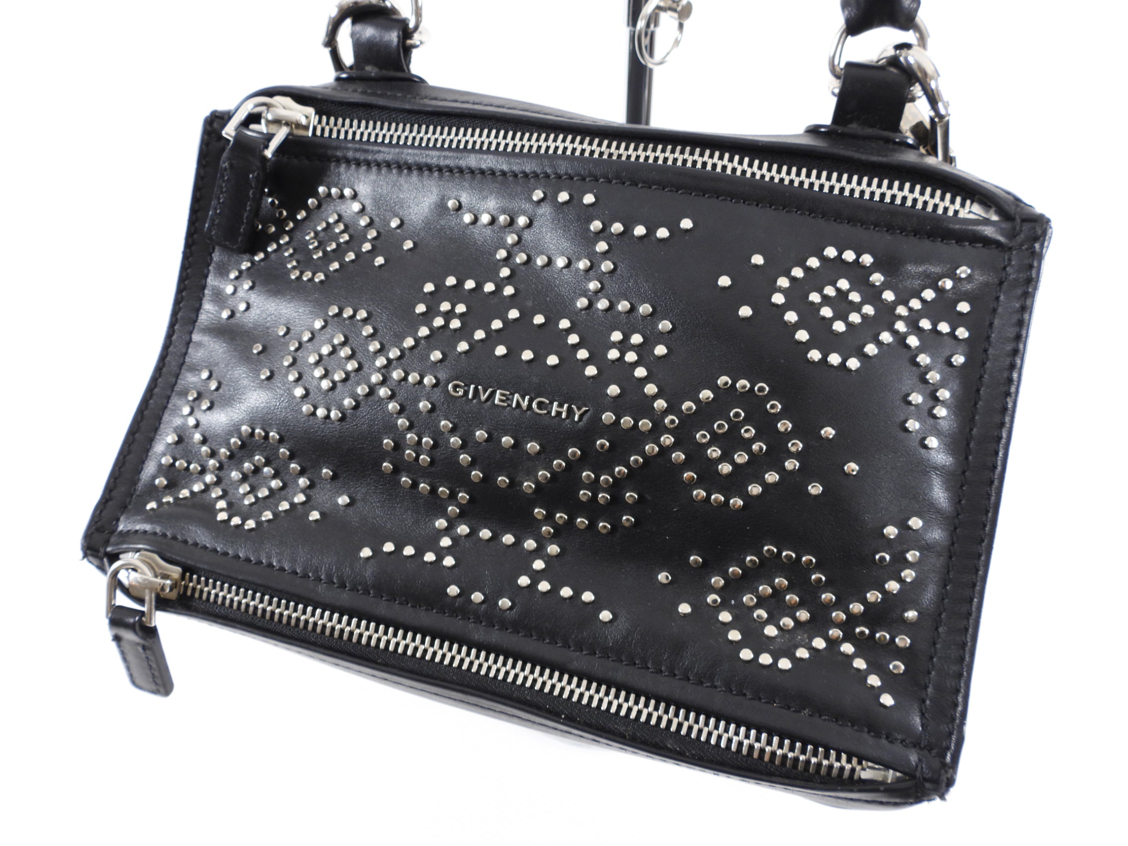 Givenchy Small Black Leather Studded Pandora Bag