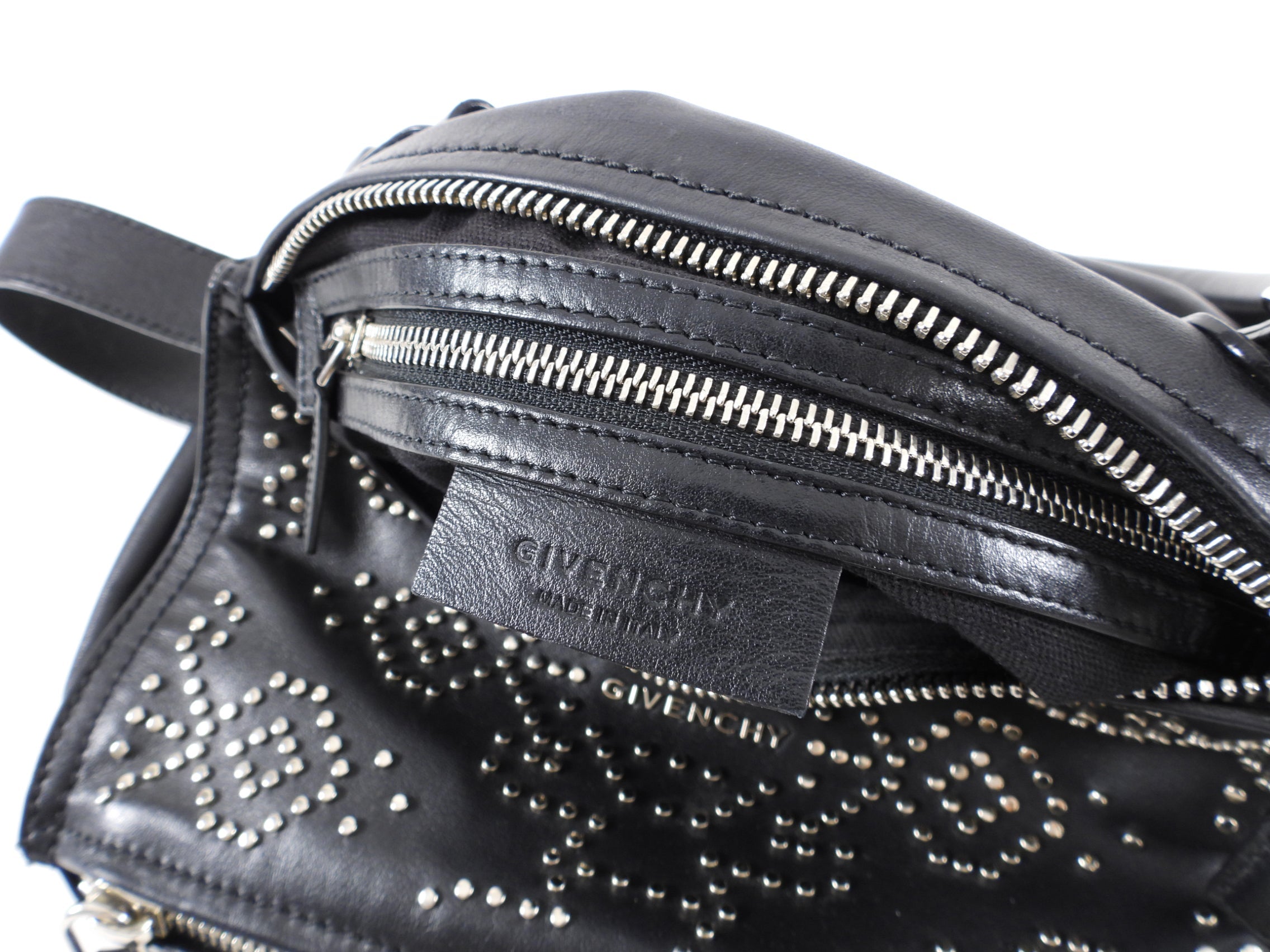 Givenchy Small Black Leather Studded Pandora Bag
