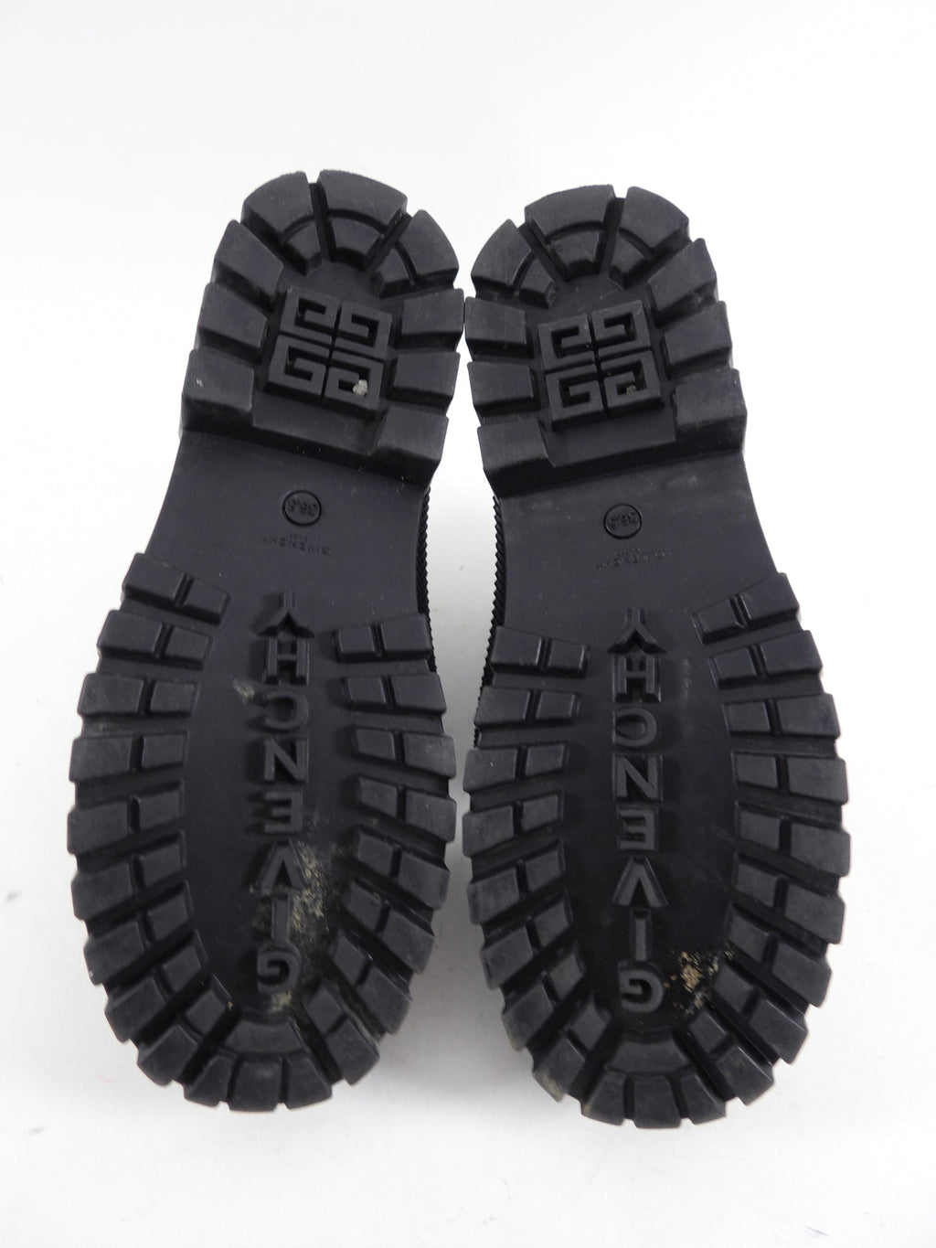 Givenchy Black and White Low Lace Up Rainboots - USA 7