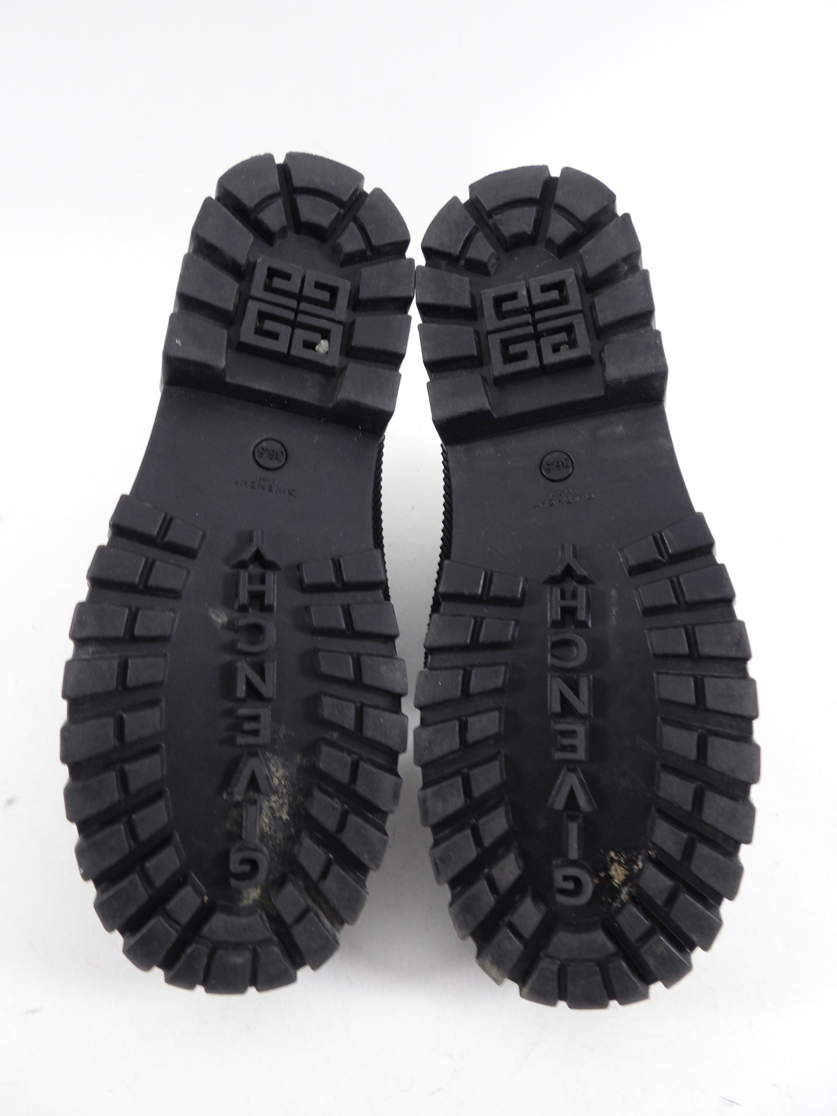 Givenchy Black and White Low Lace Up Rainboots - USA 7