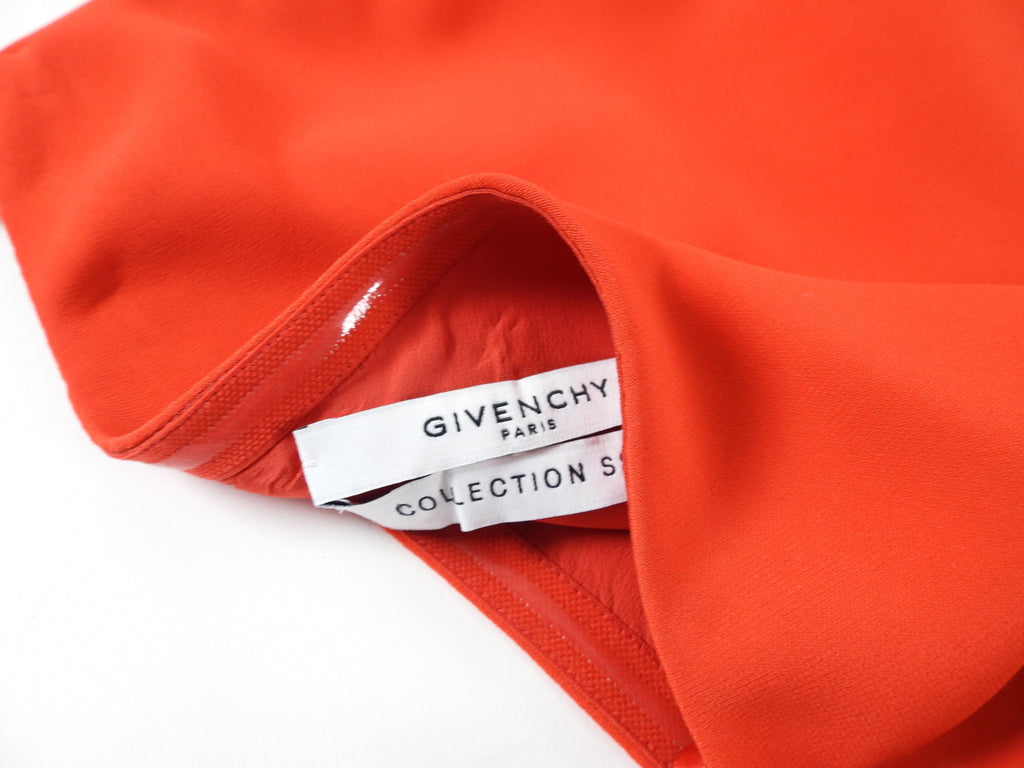 Givenchy SS2013 Red One Sleeve silver Lace Trim Gown - FR38 / USA 6